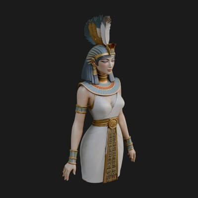 Egyptian Queen Statue Design 5 3D Print Model