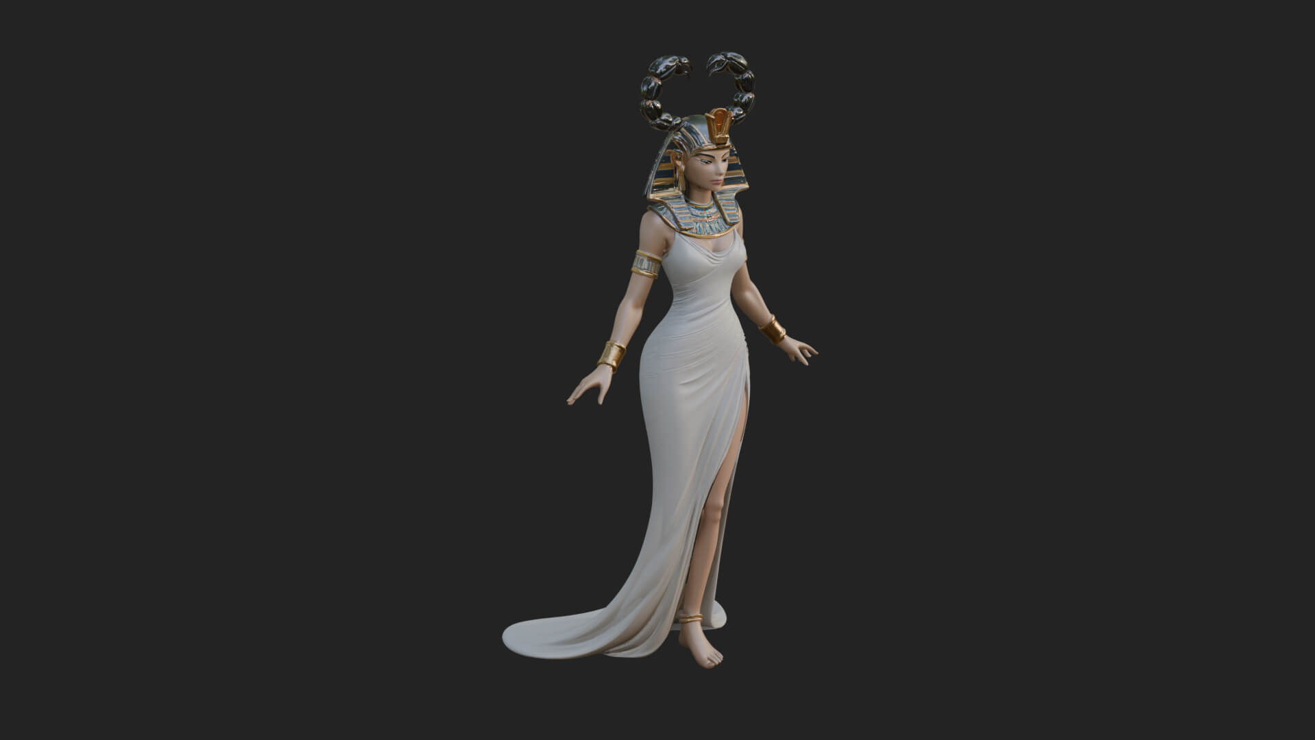 Egyptian Queen Statue Design 6 3D Print Model 3D Model