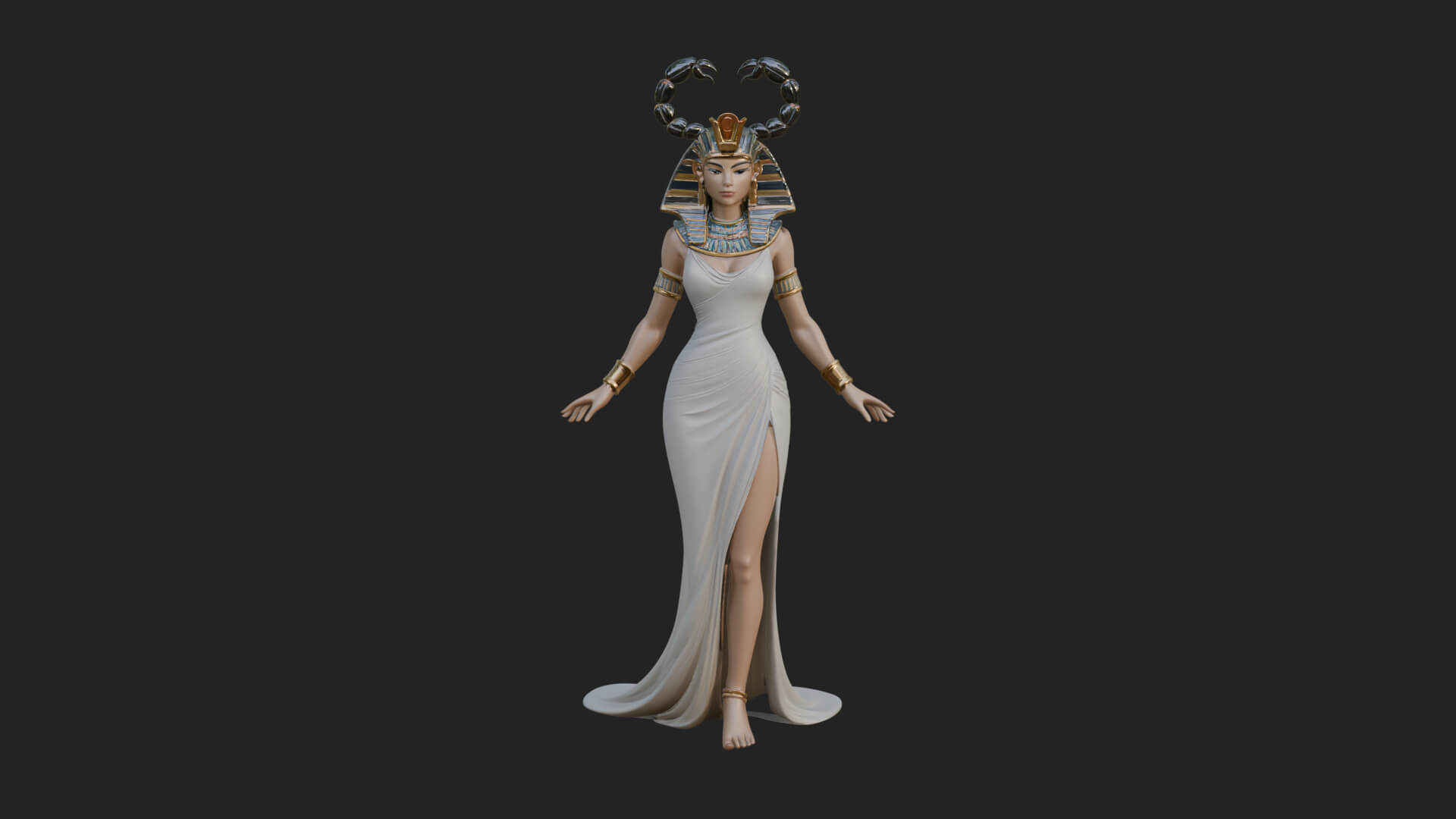 Egyptian Queen Statue Design 6 3D Print Model 3D Model