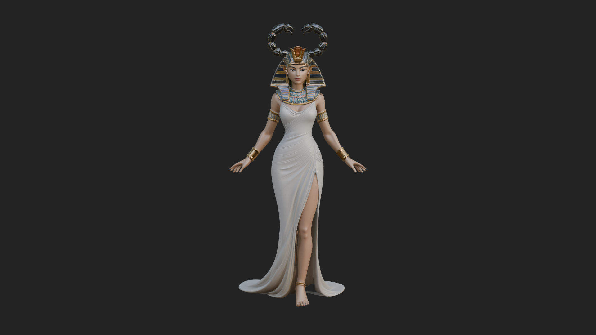 Egyptian Queen Statue Design 6 3D Print Model 3D Model