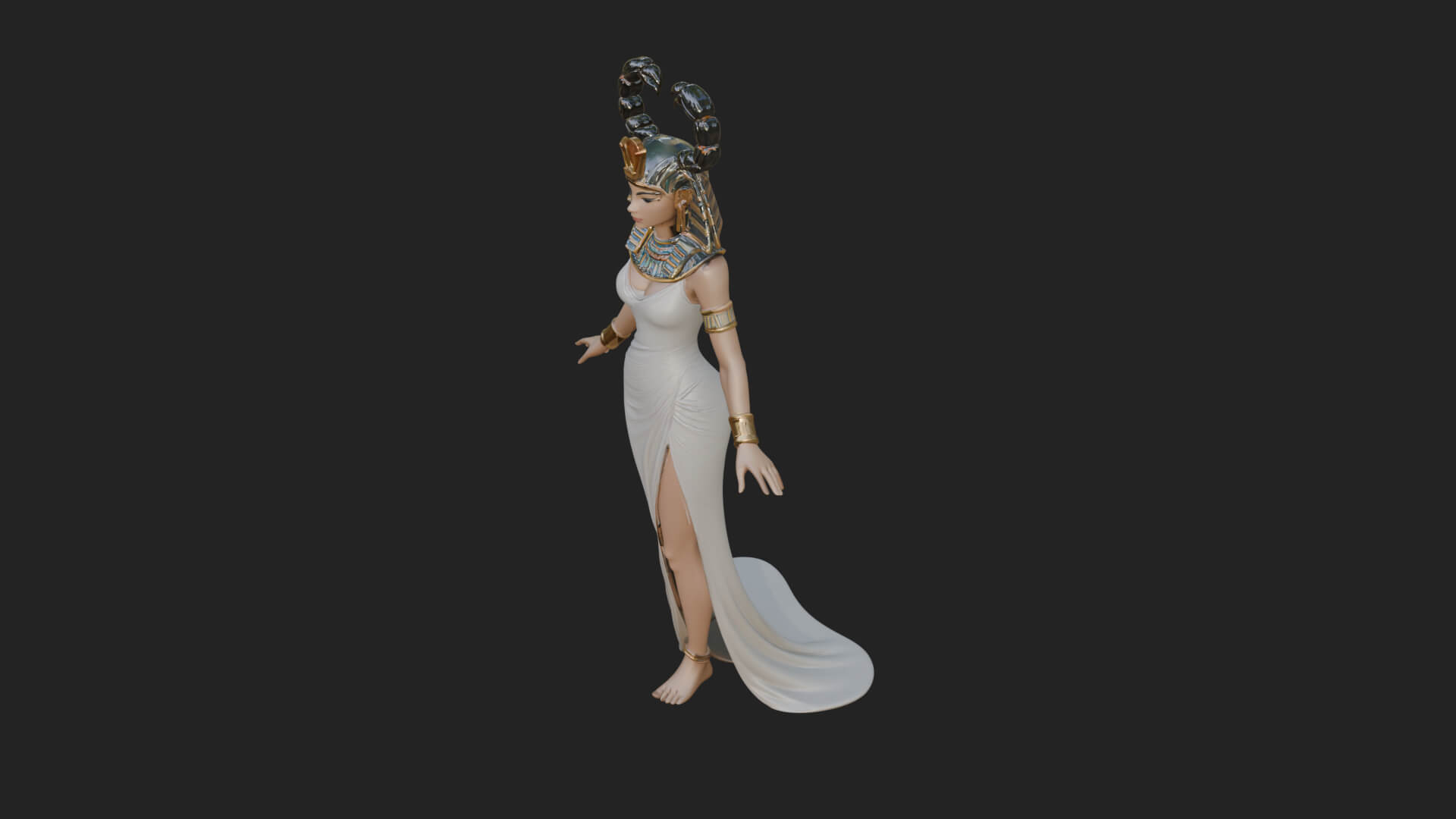 Egyptian Queen Statue Design 6 3D Print Model 3D Model