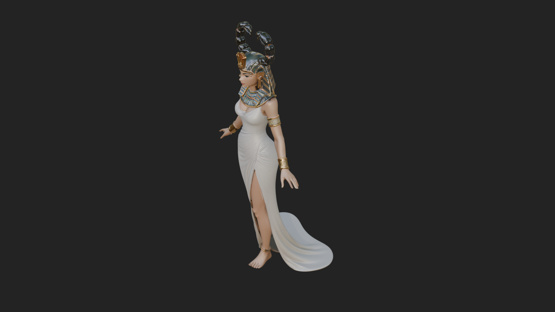 Egyptian Queen Statue Design 6 3D Print Model 3D Model