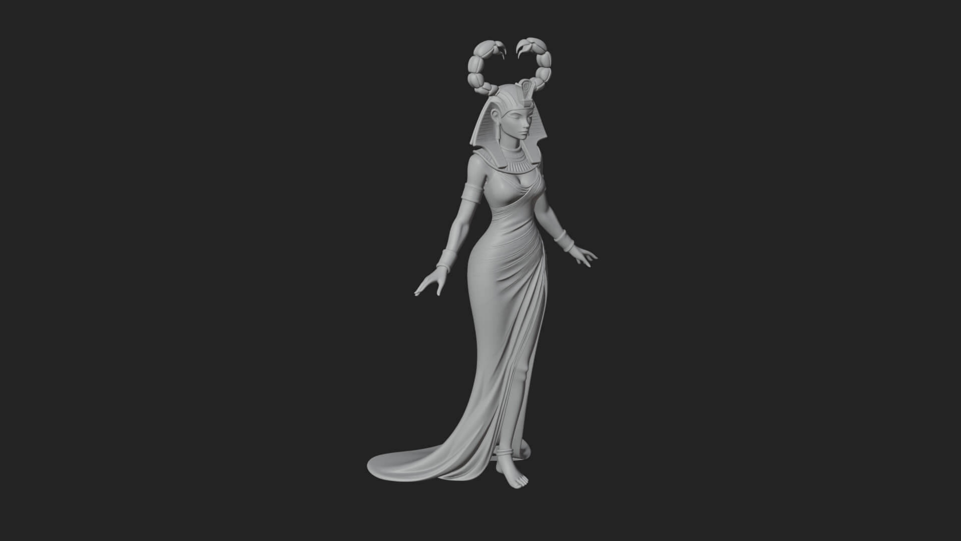 Egyptian Queen Statue Design 6 3D Print Model 3D Model