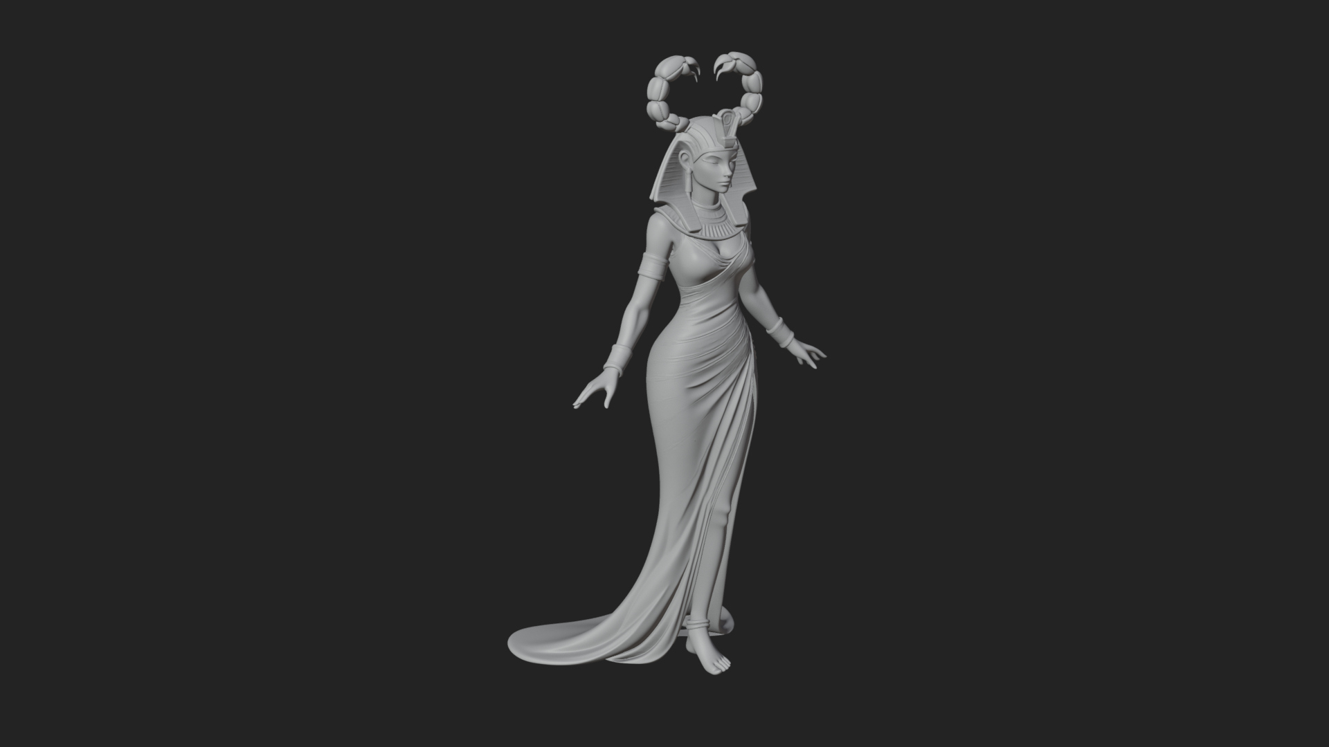 Egyptian Queen Statue Design 6 3D Print Model 3D Model