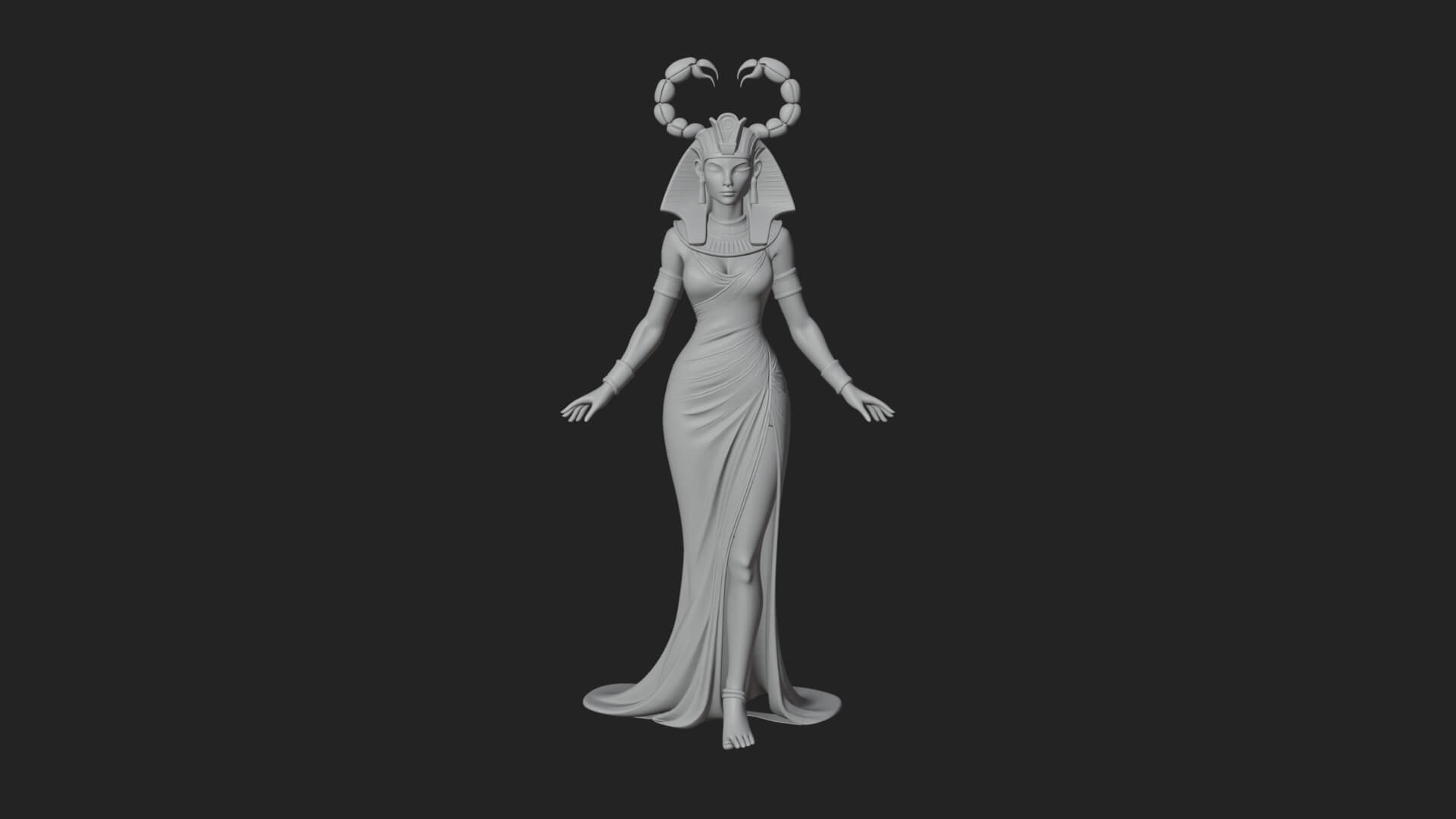 Egyptian Queen Statue Design 6 3D Print Model 3D Model