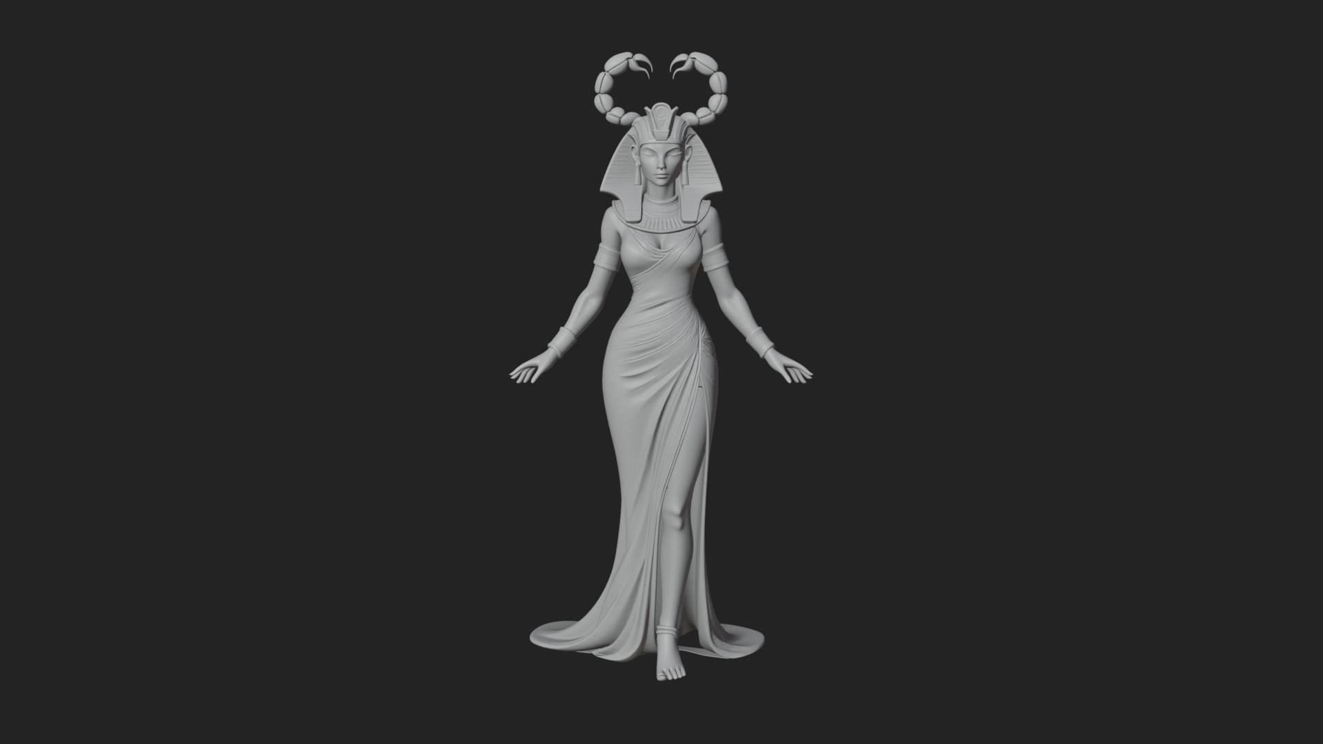 Egyptian Queen Statue Design 6 3D Print Model 3D Model