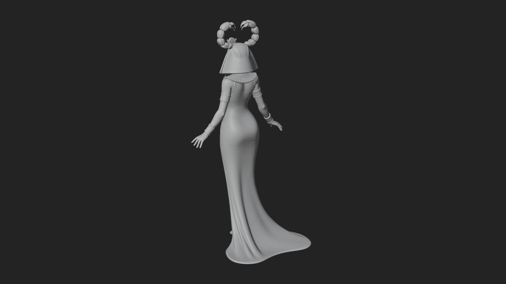 Egyptian Queen Statue Design 6 3D Print Model 3D Model