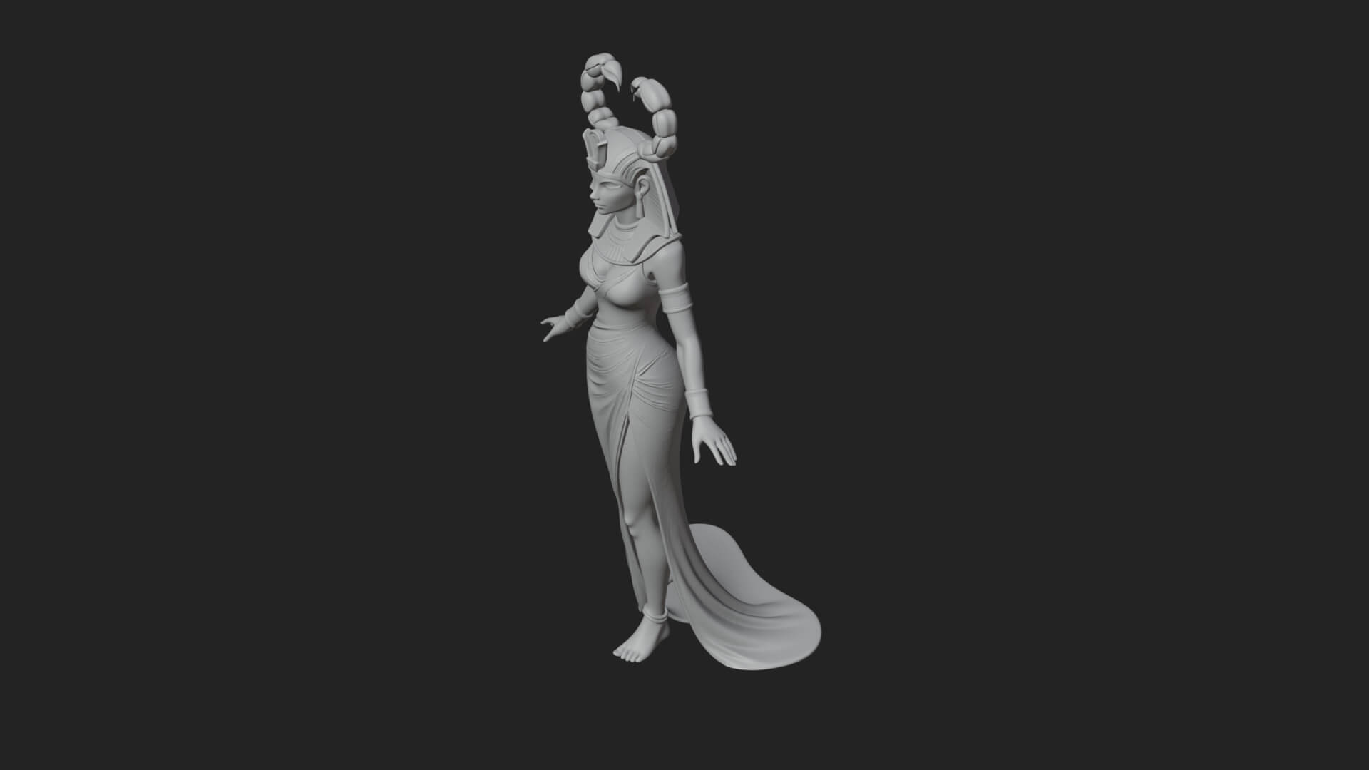 Egyptian Queen Statue Design 6 3D Print Model 3D Model