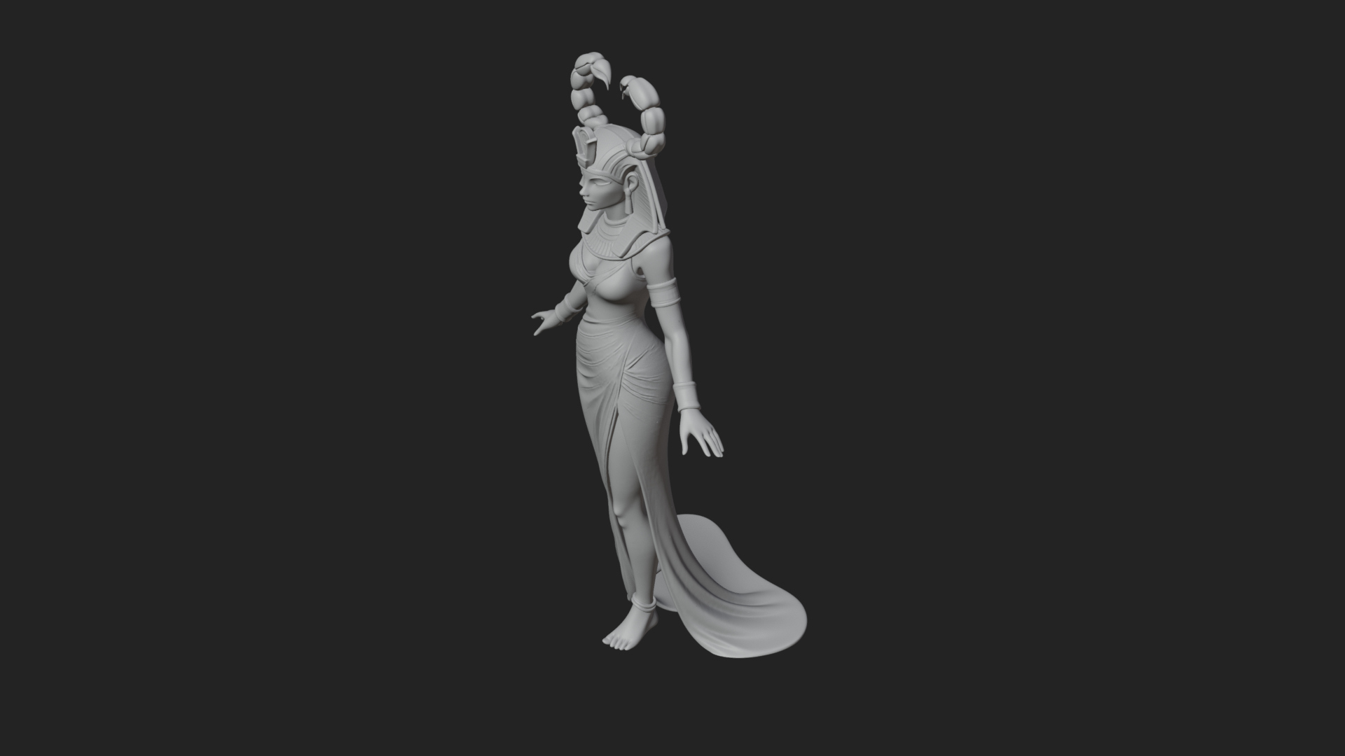 Egyptian Queen Statue Design 6 3D Print Model 3D Model