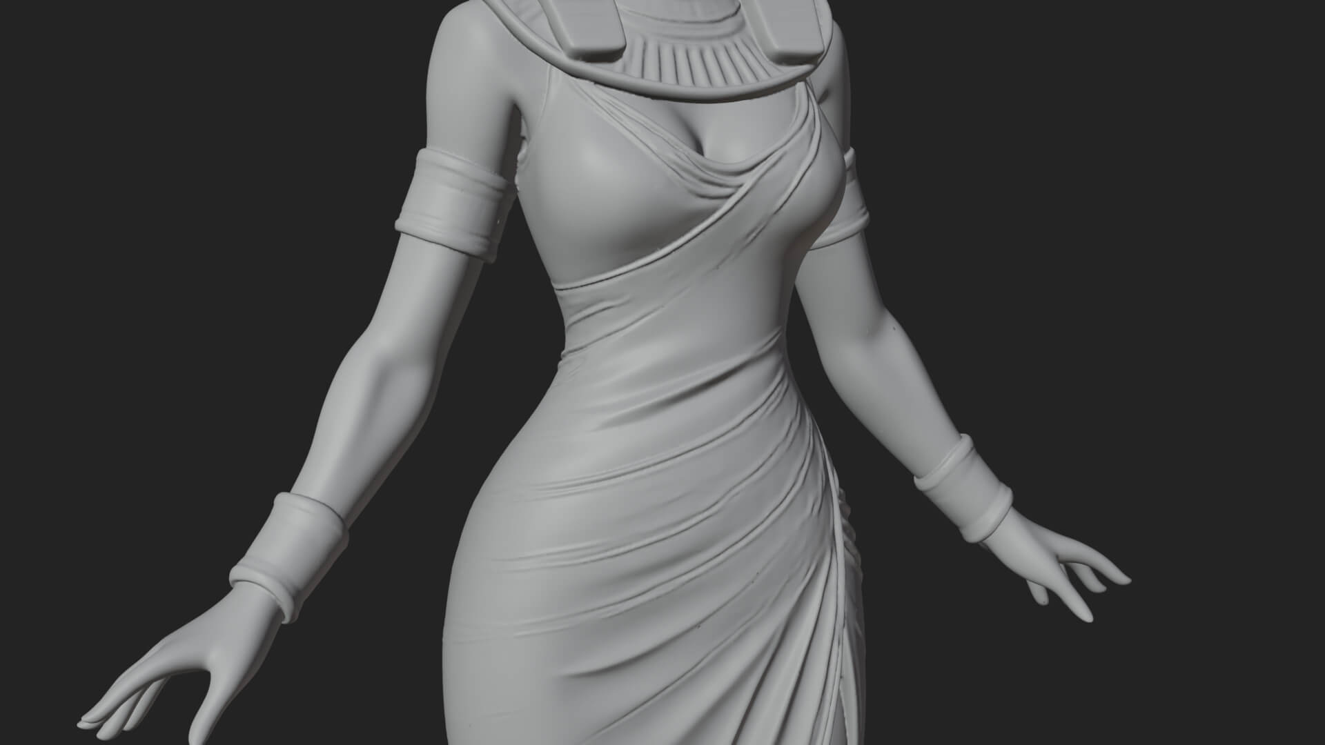 Egyptian Queen Statue Design 6 3D Print Model 3D Model