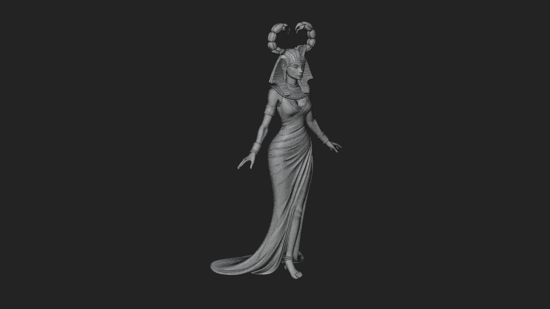Egyptian Queen Statue Design 6 3D Print Model 3D Model