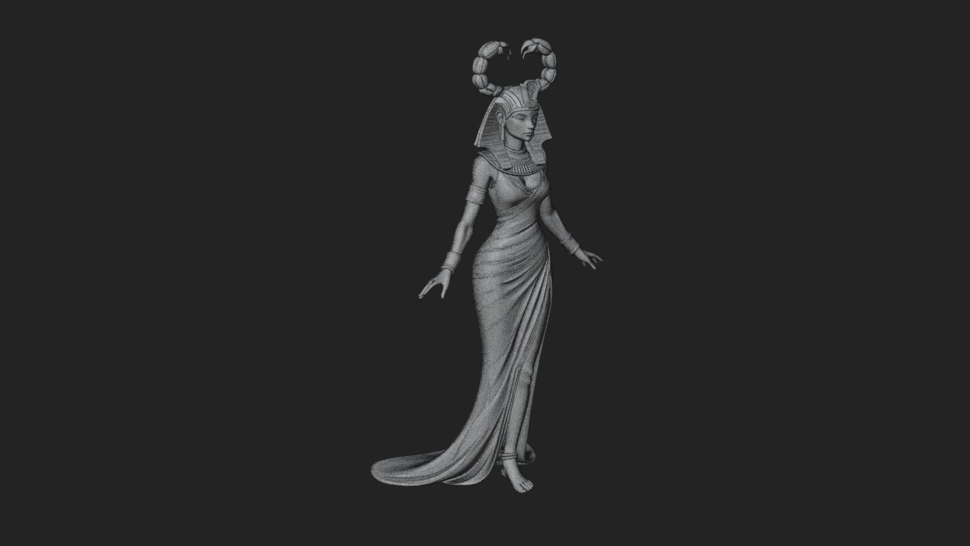 Egyptian Queen Statue Design 6 3D Print Model 3D Model