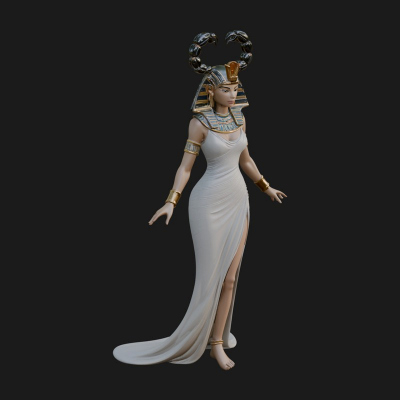 Egyptian Queen Statue Design 6 3D Print Model