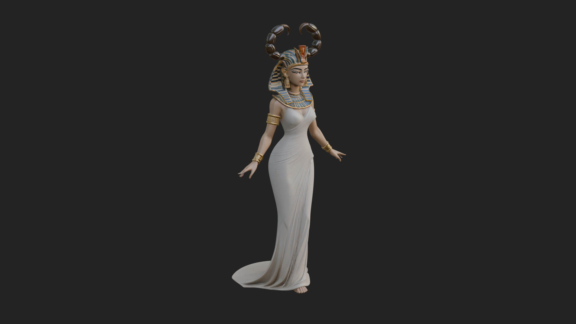 Egyptian Queen Statue Design 7 3D Print Model 3D Model