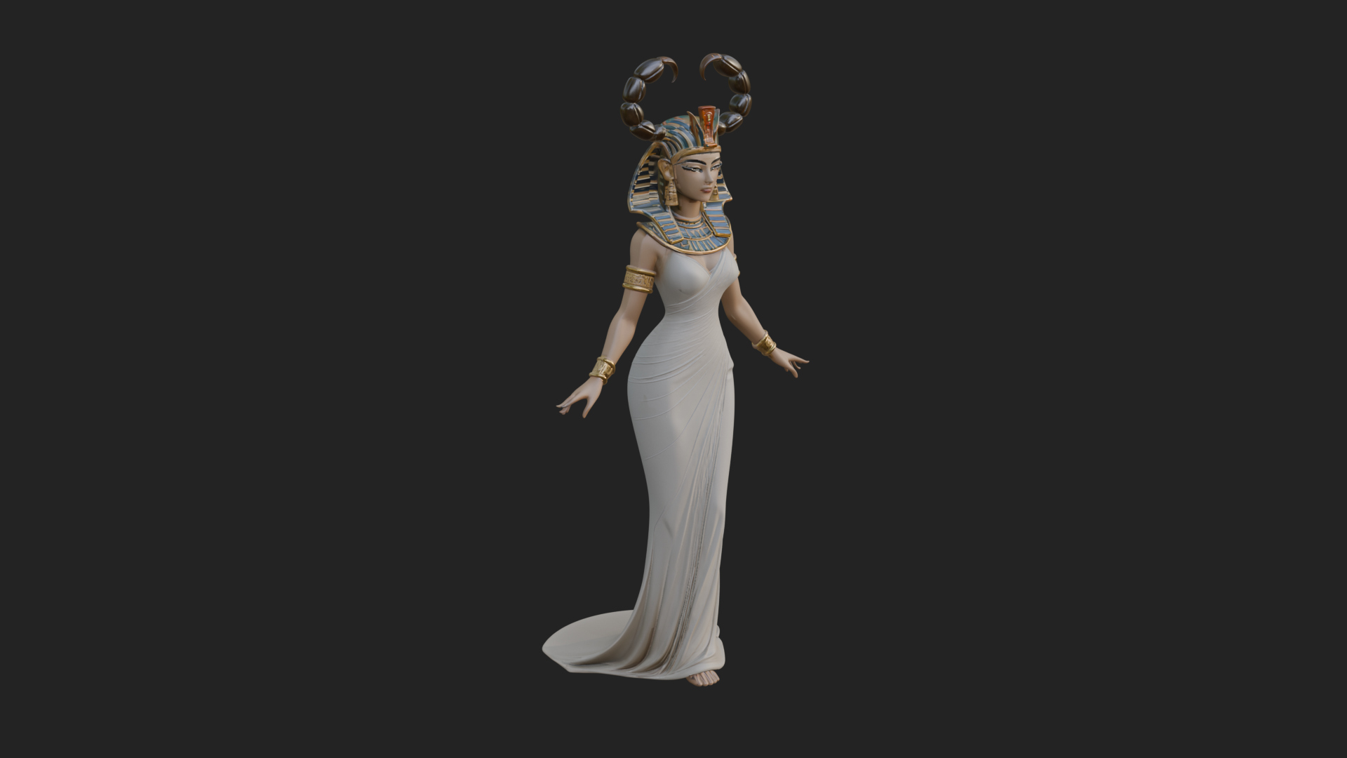 Egyptian Queen Statue Design 7 3D Print Model 3D Model