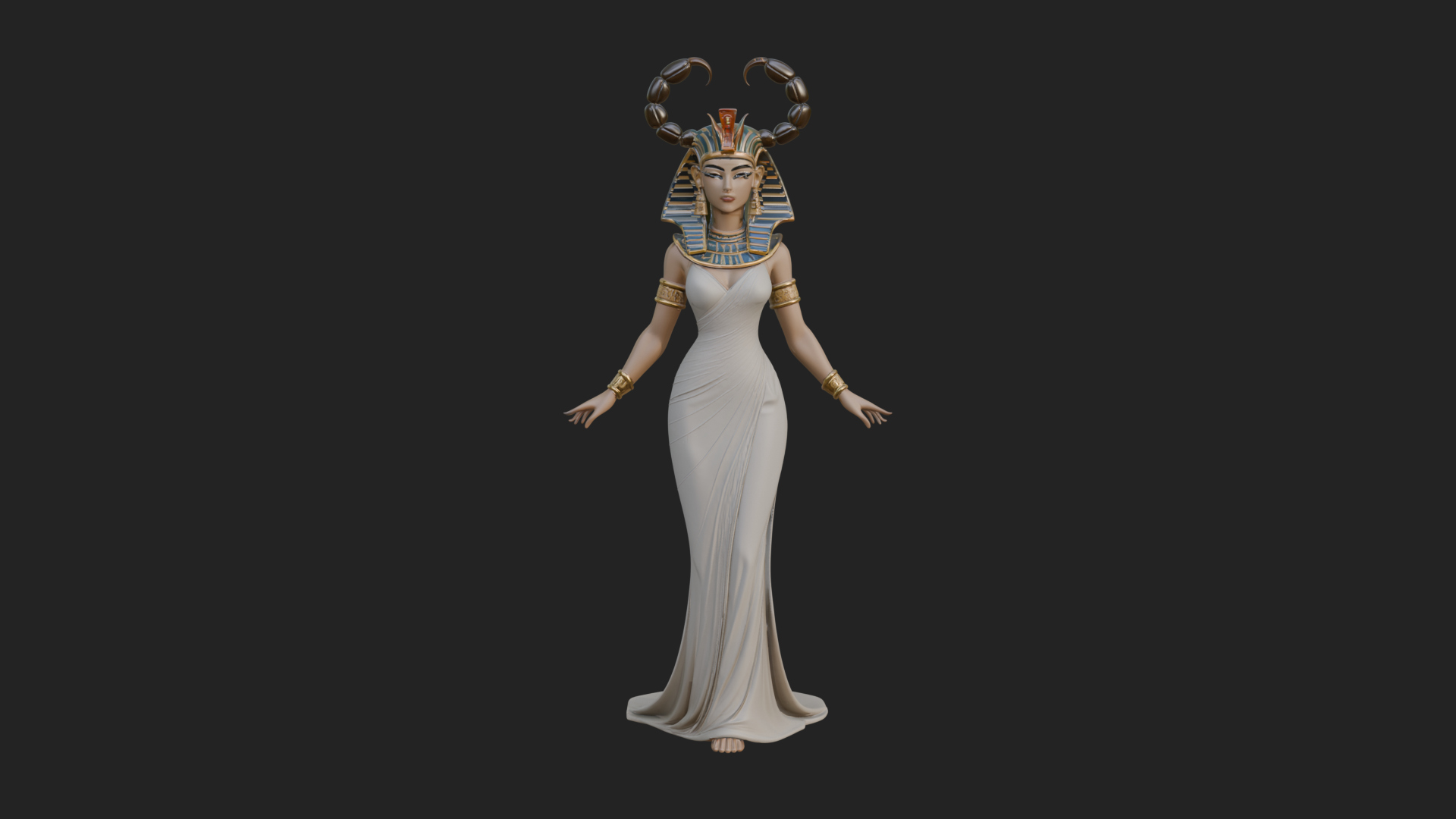 Egyptian Queen Statue Design 7 3D Print Model 3D Model