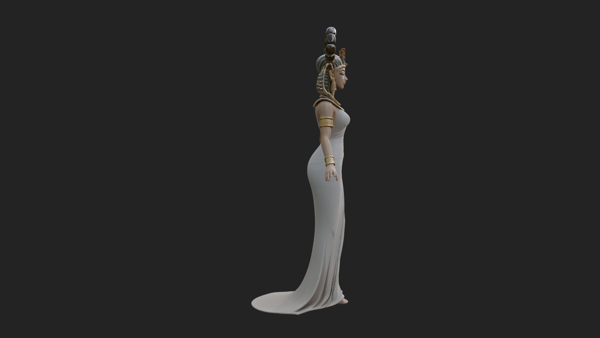 Egyptian Queen Statue Design 7 3D Print Model 3D Model