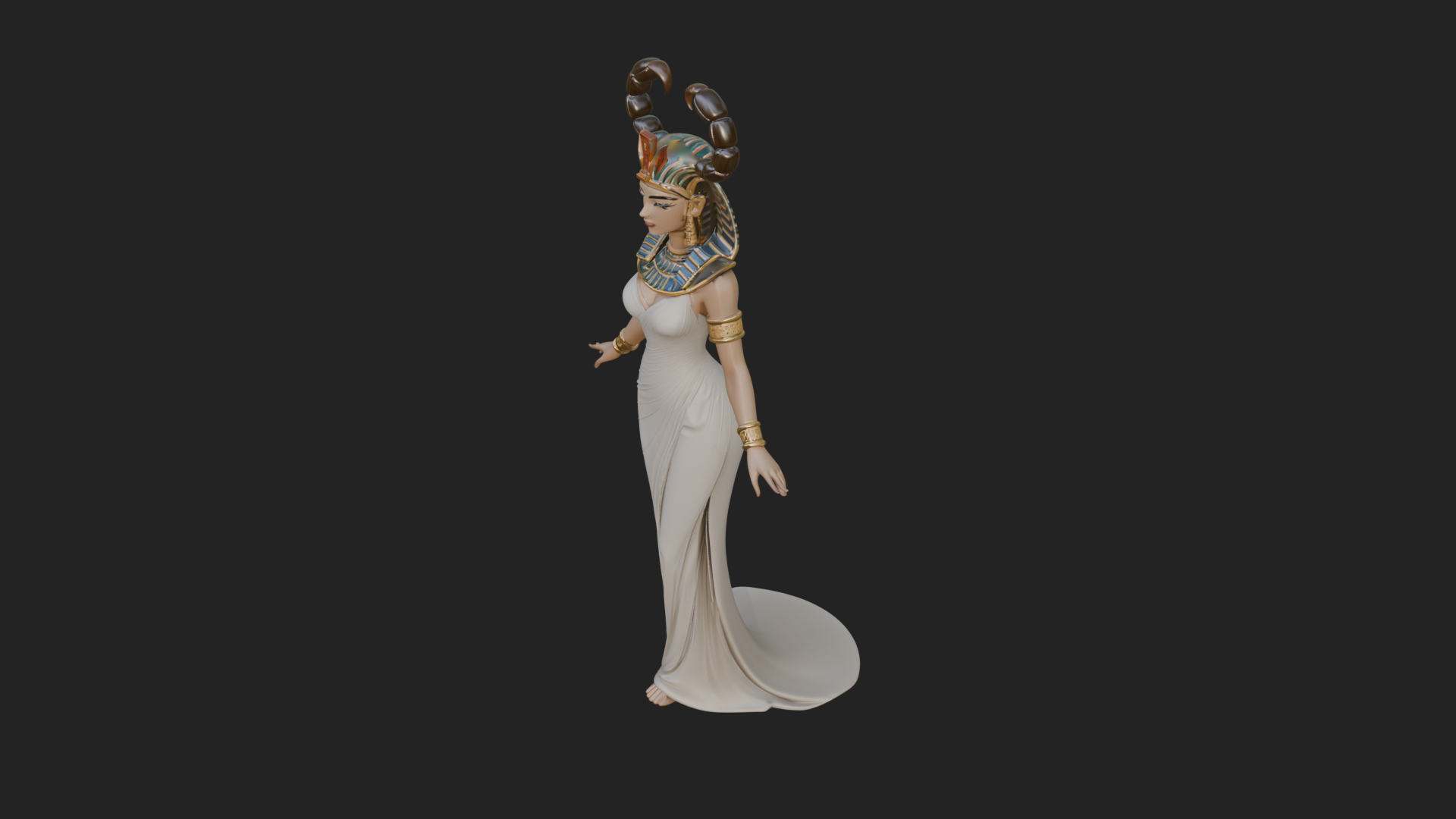 Egyptian Queen Statue Design 7 3D Print Model 3D Model