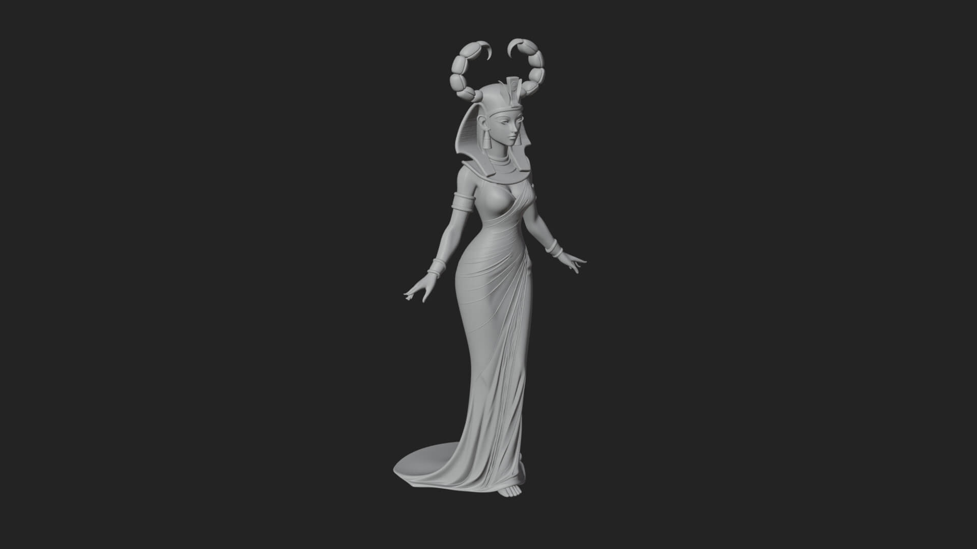 Egyptian Queen Statue Design 7 3D Print Model 3D Model