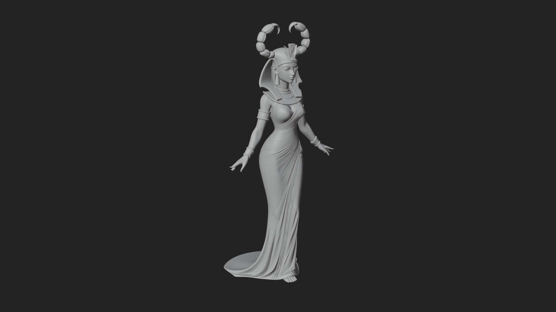 Egyptian Queen Statue Design 7 3D Print Model 3D Model