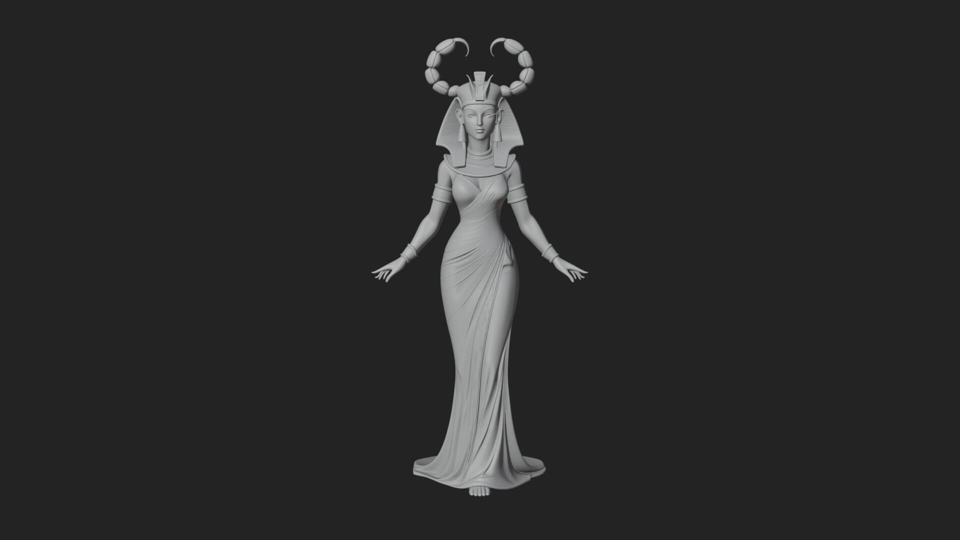 Egyptian Queen Statue Design 7 3D Print Model 3D Model
