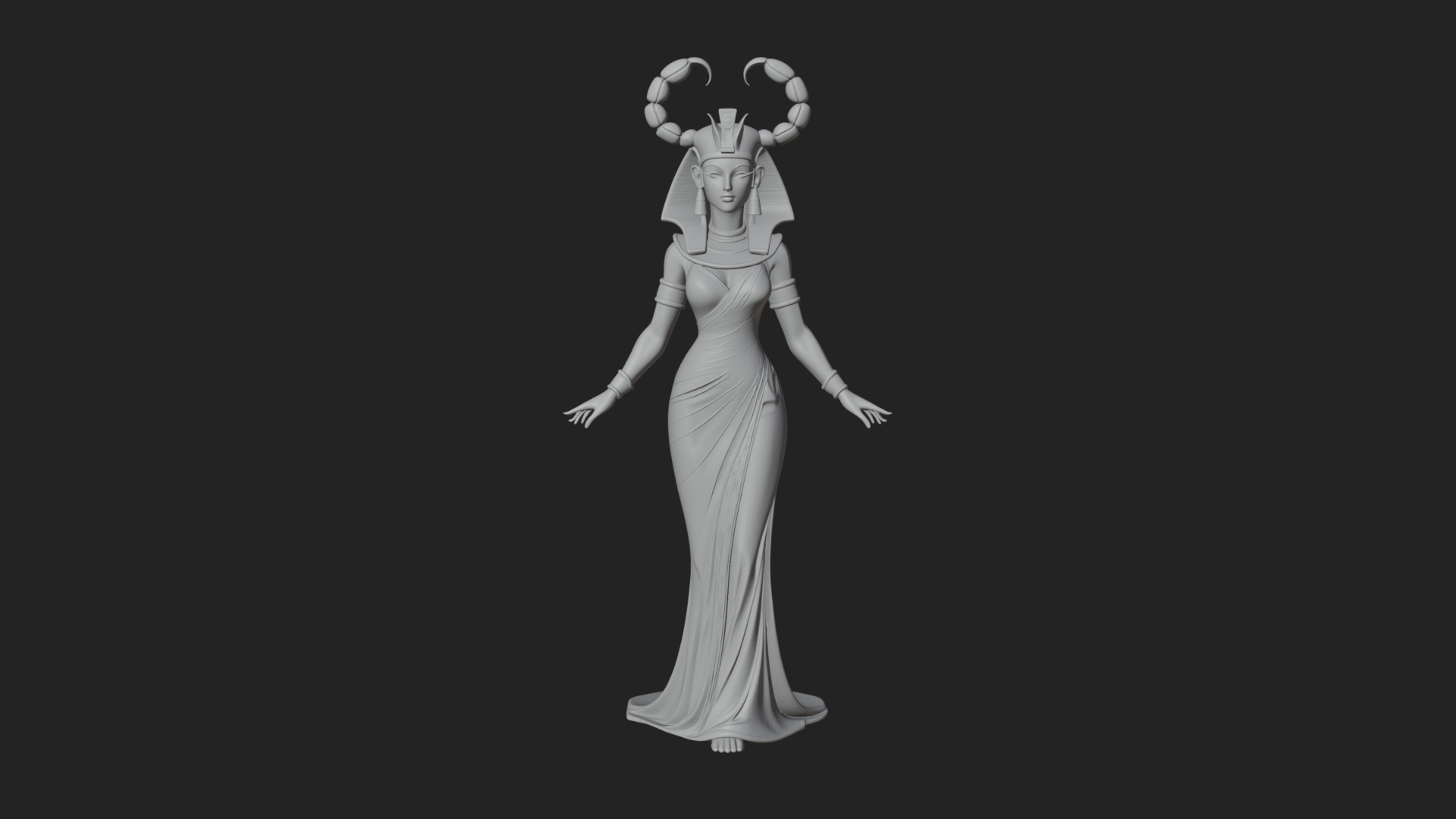 Egyptian Queen Statue Design 7 3D Print Model 3D Model