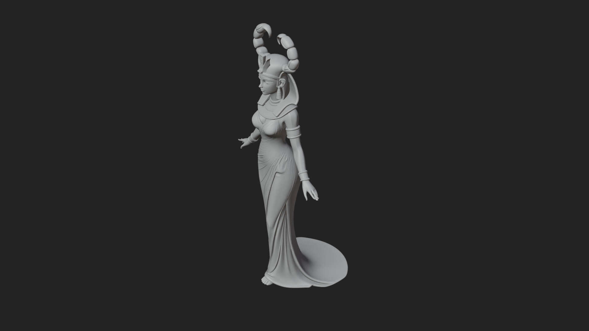 Egyptian Queen Statue Design 7 3D Print Model 3D Model