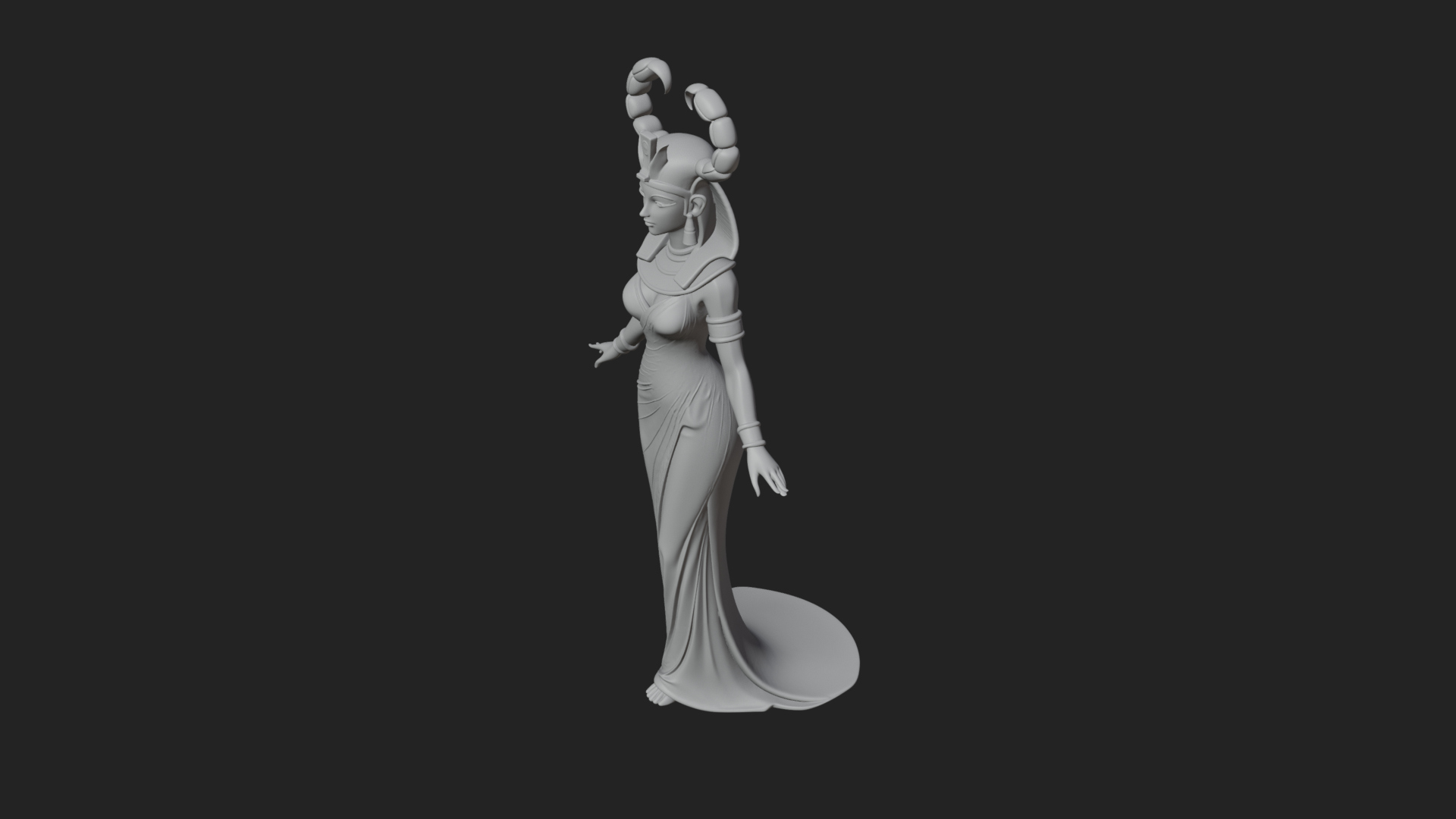 Egyptian Queen Statue Design 7 3D Print Model 3D Model