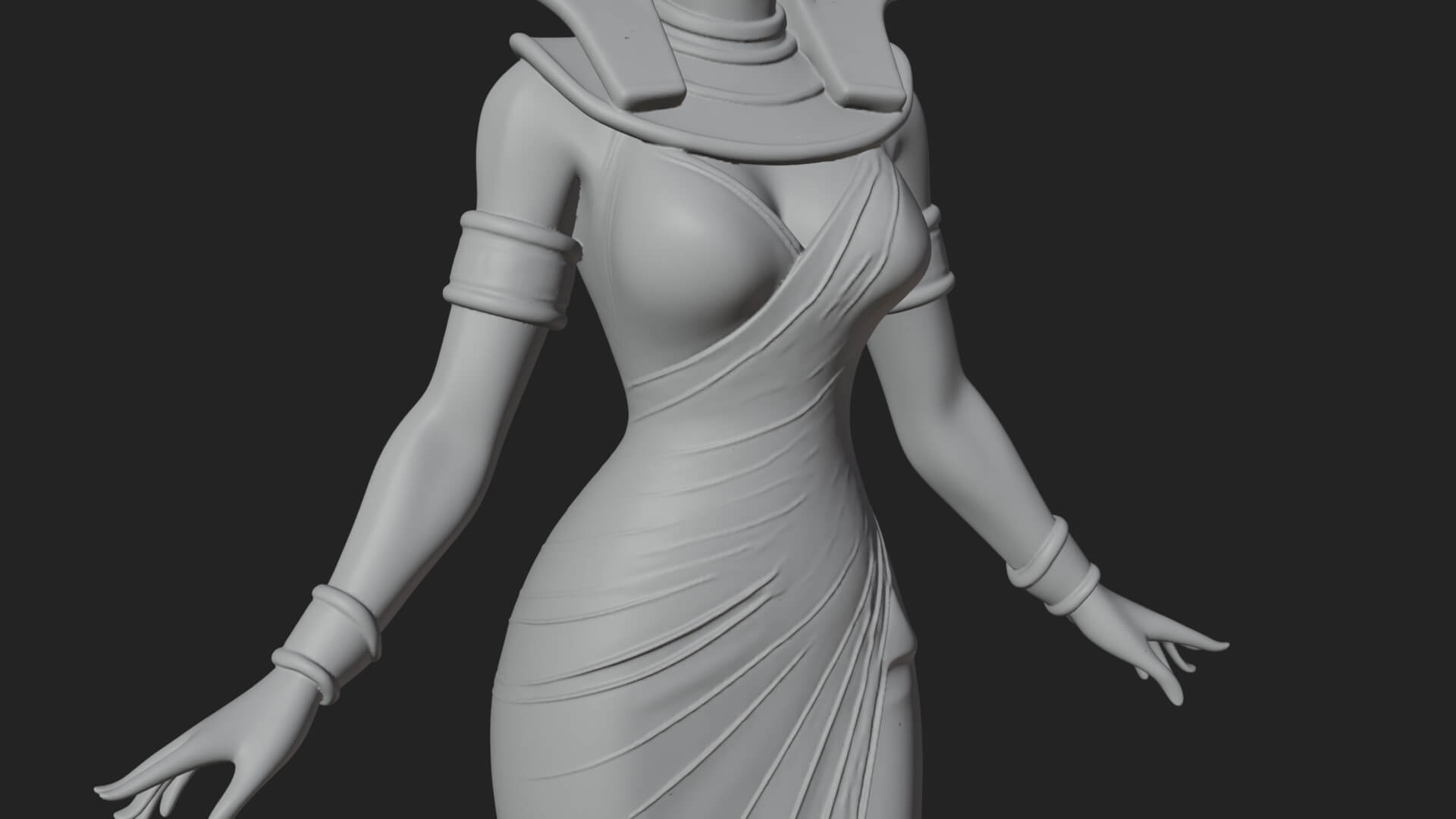 Egyptian Queen Statue Design 7 3D Print Model 3D Model