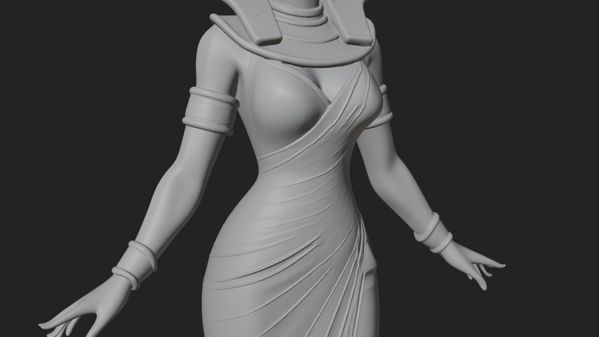 Egyptian Queen Statue Design 7 3D Print Model 3D Model