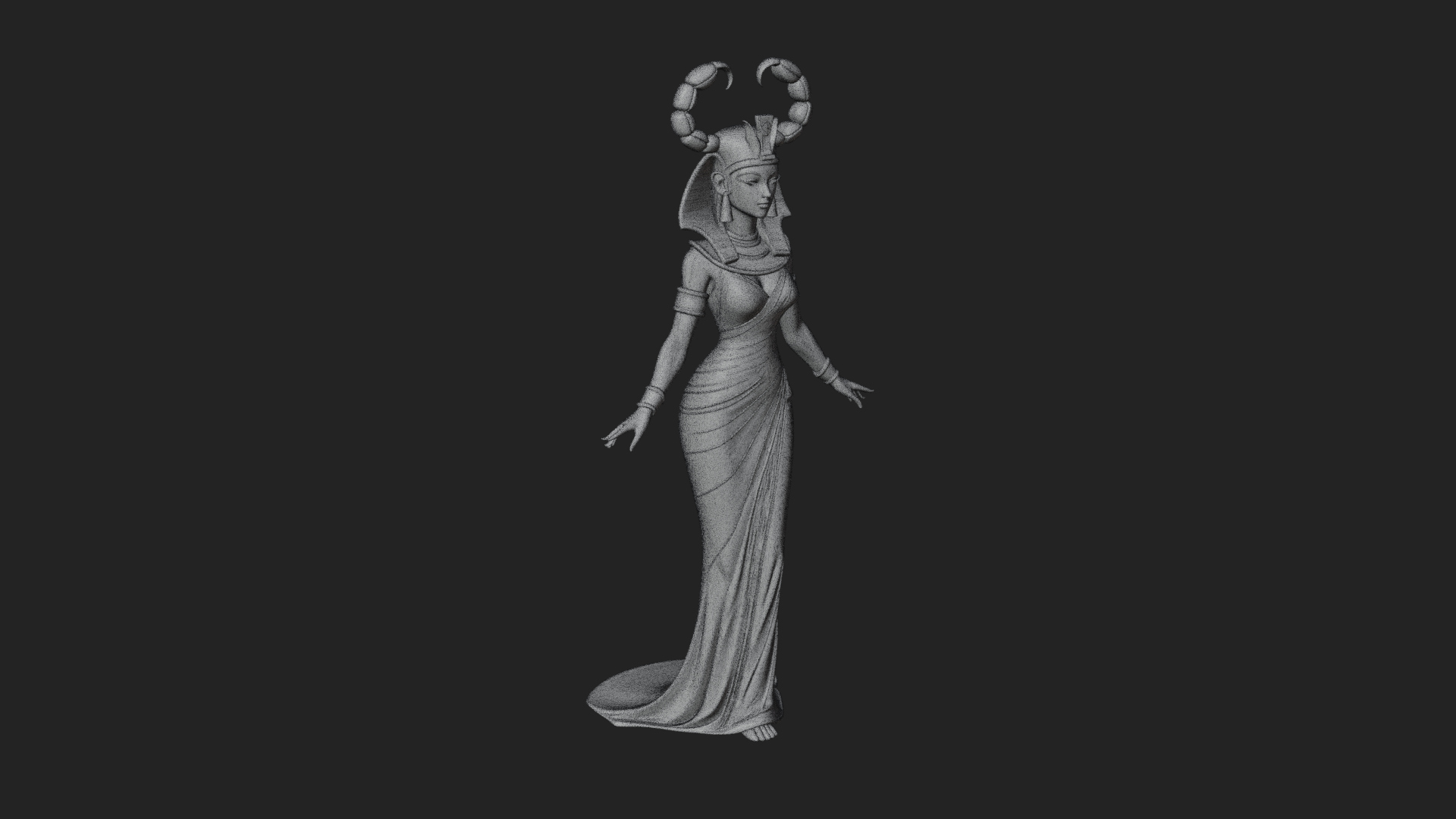 Egyptian Queen Statue Design 7 3D Print Model 3D Model