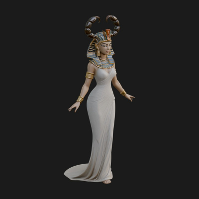 Egyptian Queen Statue Design 7 3D Print Model