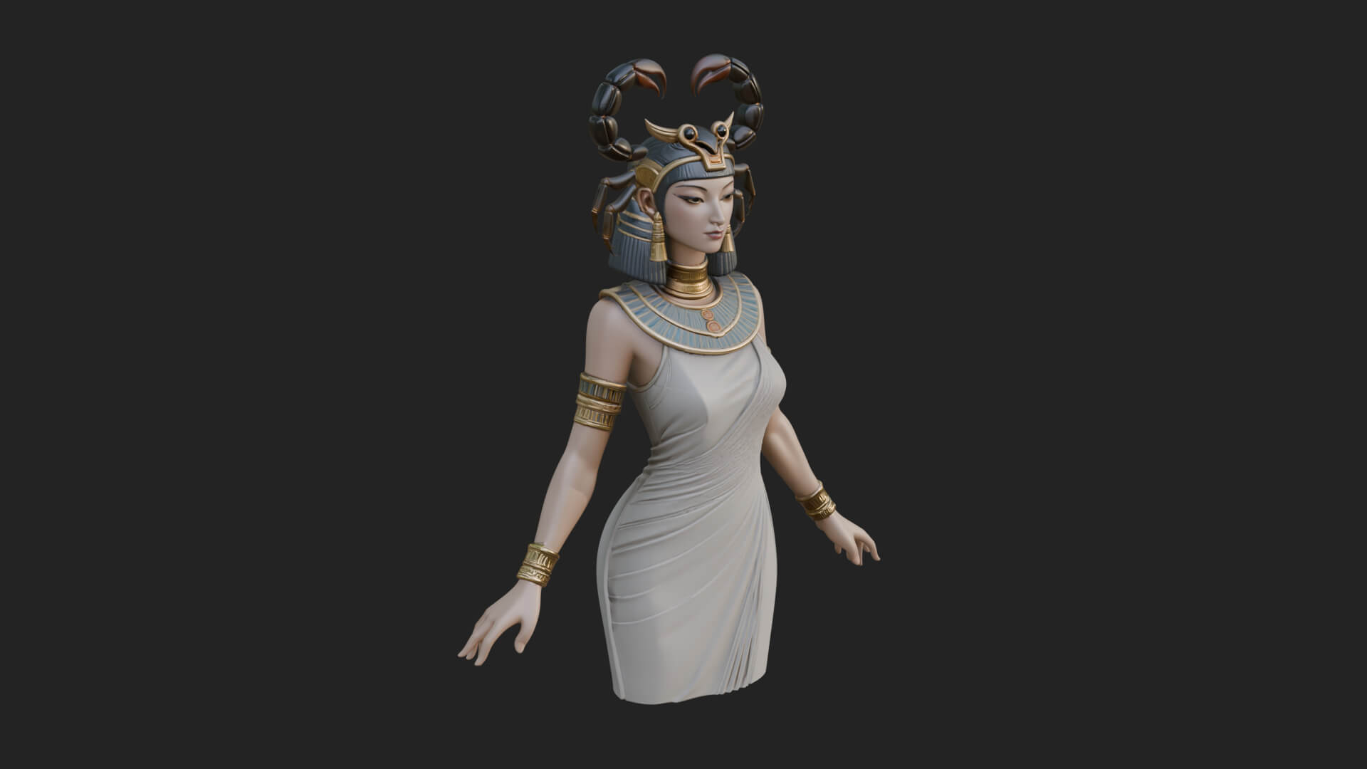 Egyptian Queen Statue Design 8 3D Print Model 3D Model
