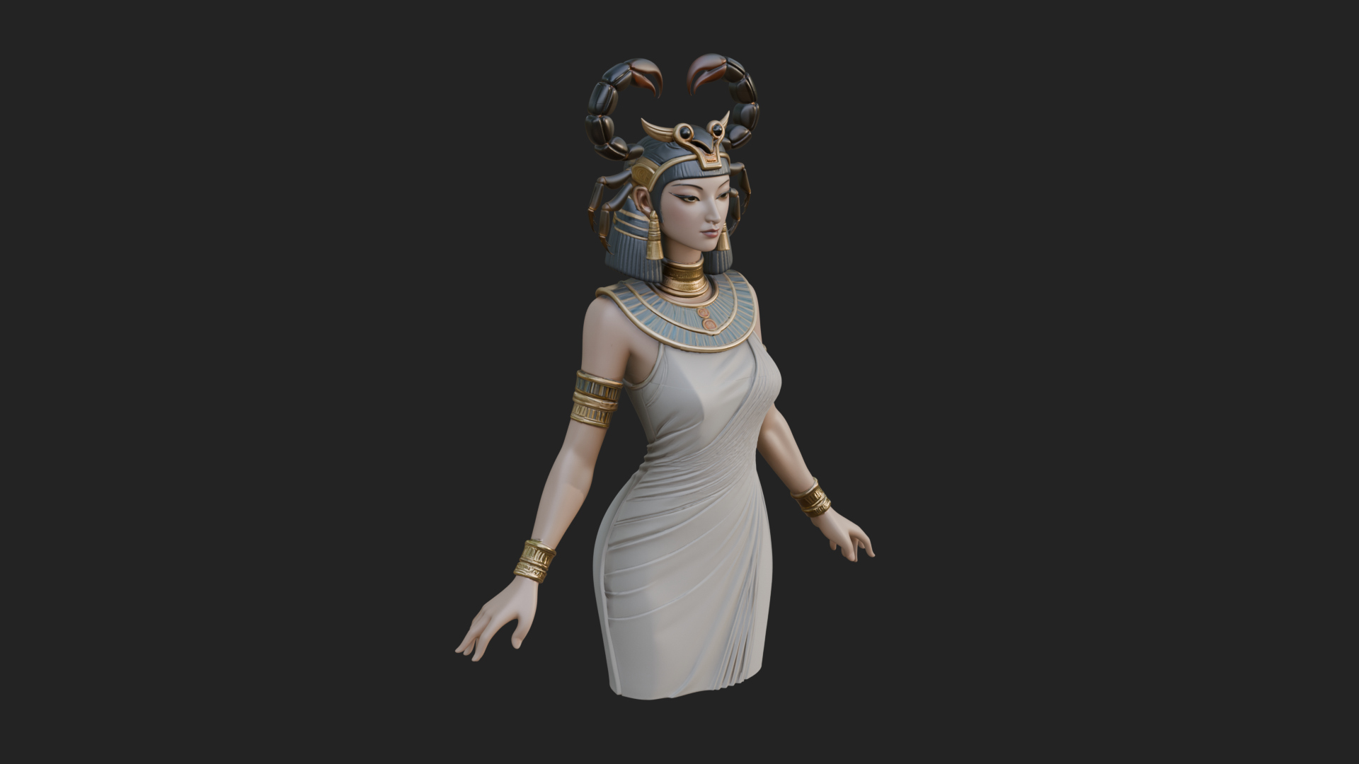 Egyptian Queen Statue Design 8 3D Print Model 3D Model