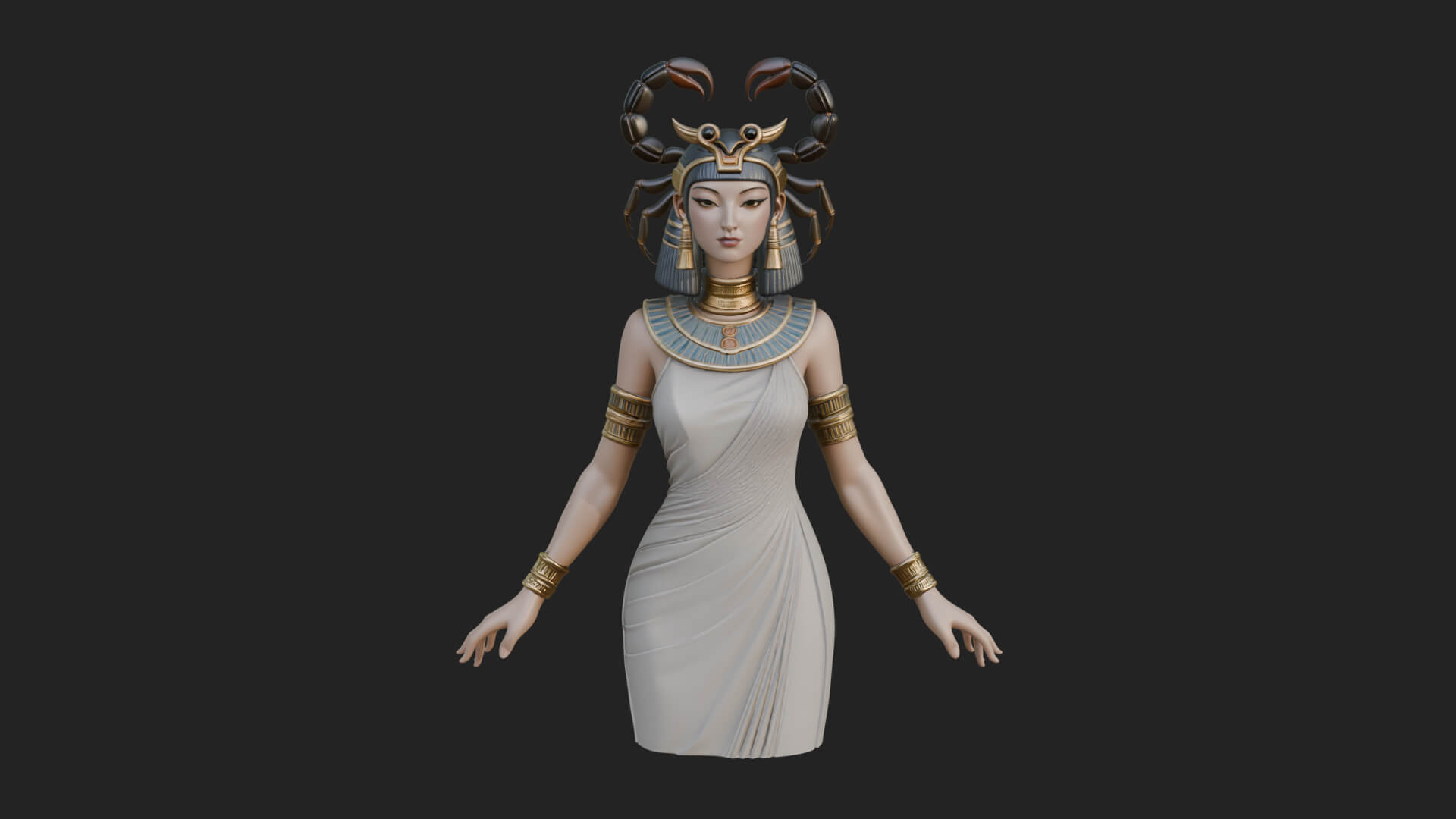 Egyptian Queen Statue Design 8 3D Print Model 3D Model
