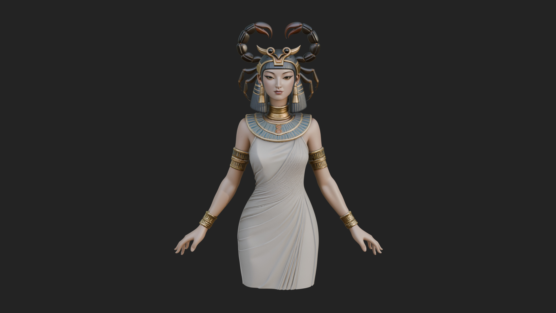 Egyptian Queen Statue Design 8 3D Print Model 3D Model