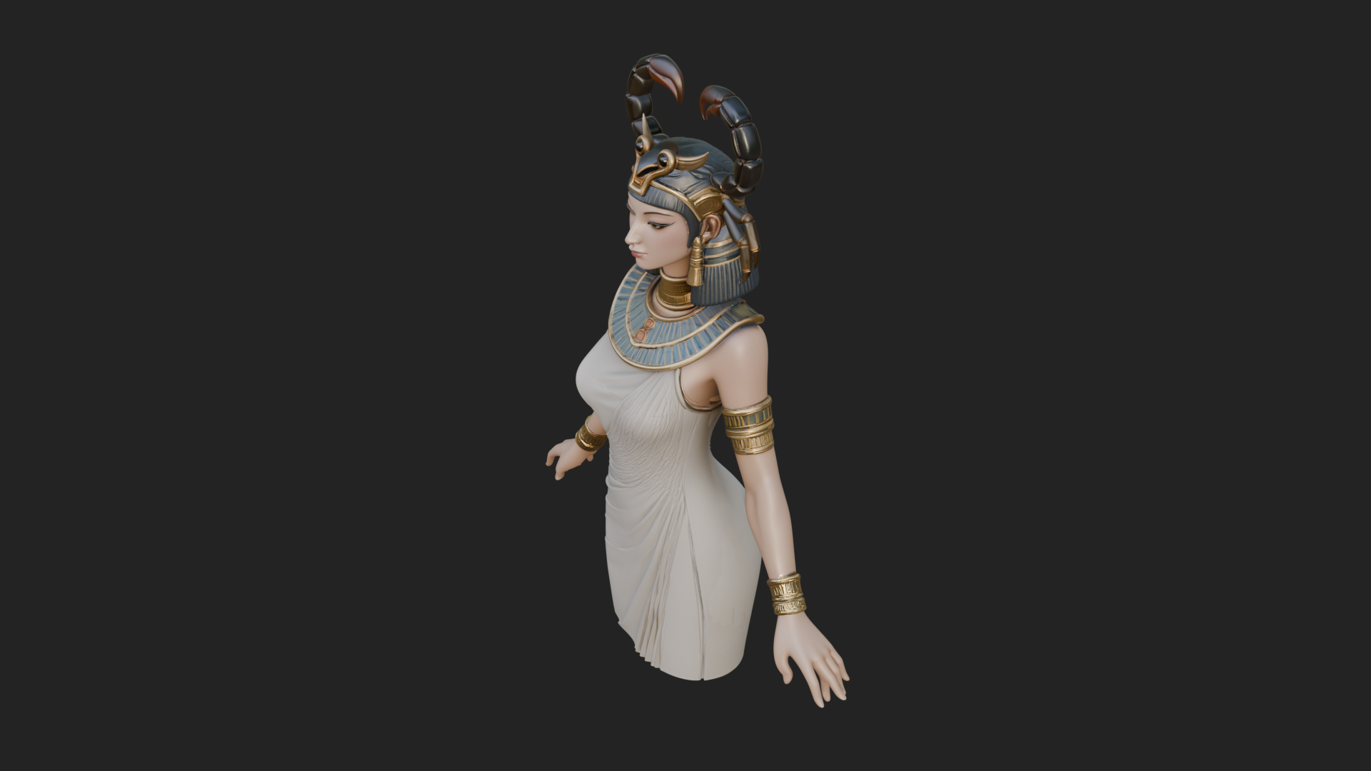Egyptian Queen Statue Design 8 3D Print Model 3D Model