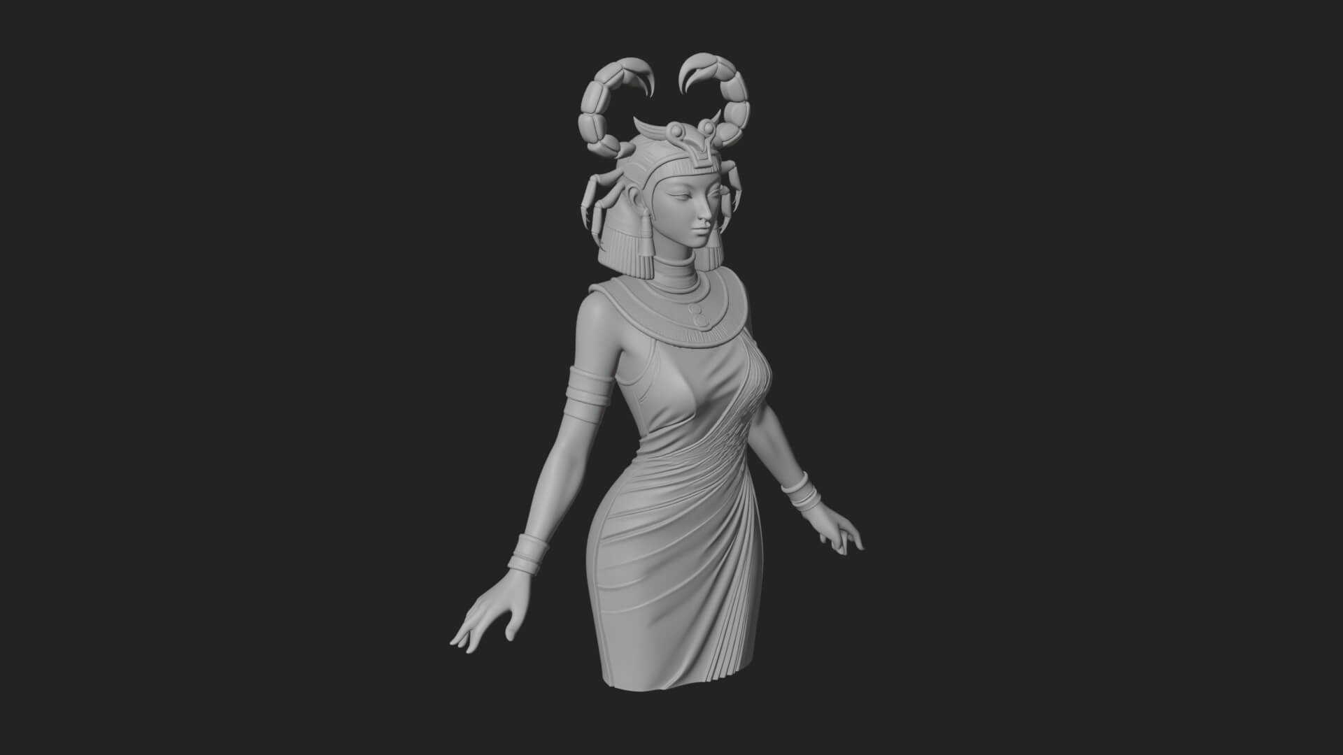 Egyptian Queen Statue Design 8 3D Print Model 3D Model