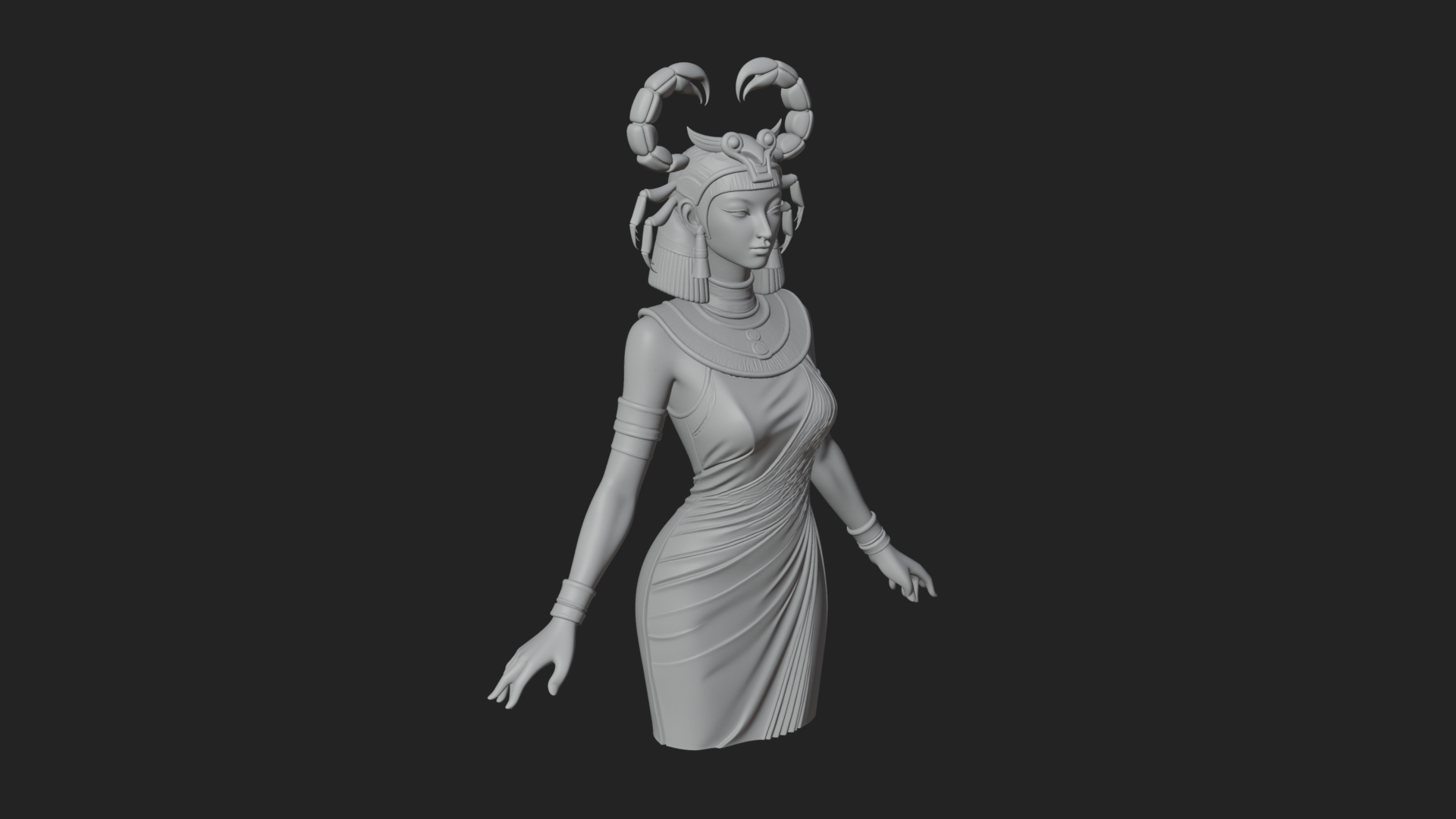 Egyptian Queen Statue Design 8 3D Print Model 3D Model