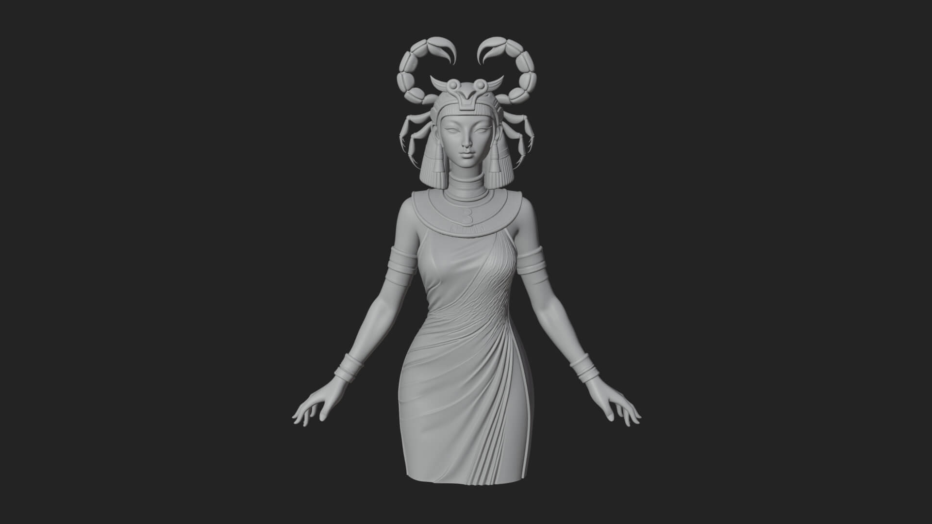 Egyptian Queen Statue Design 8 3D Print Model 3D Model