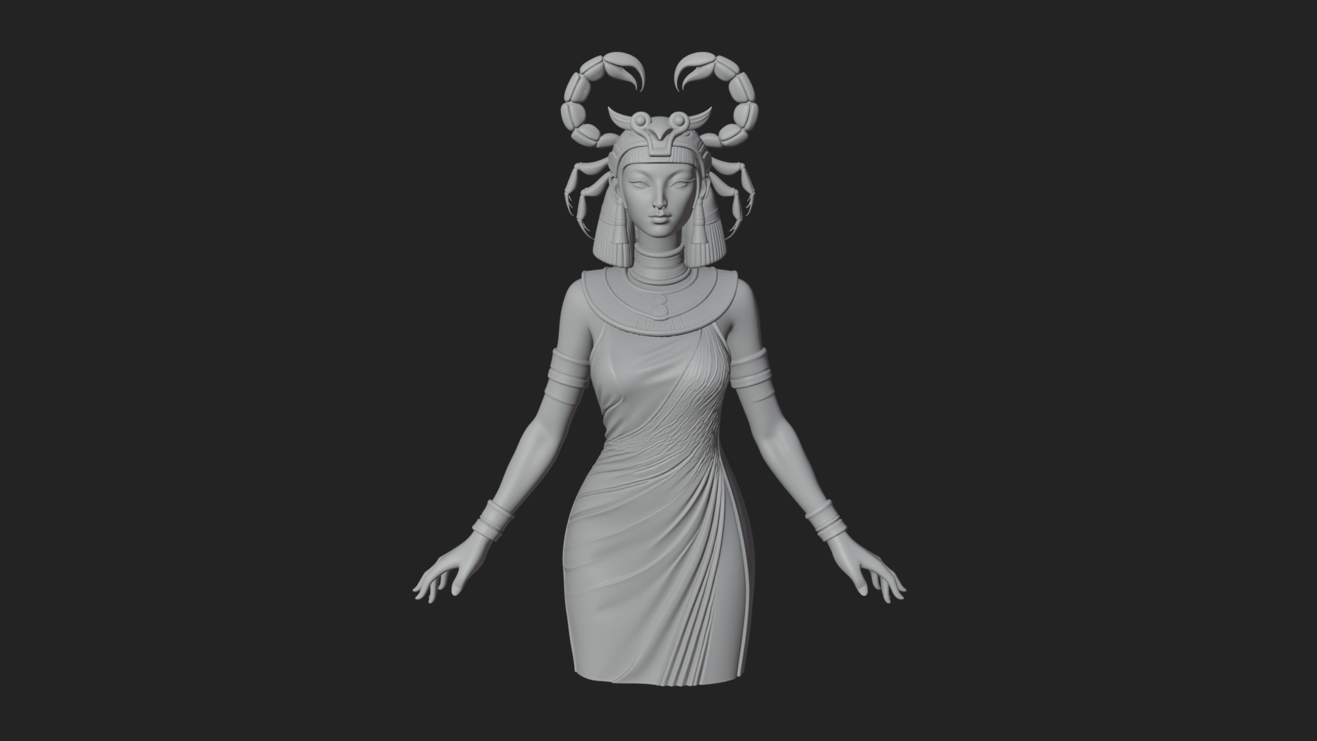 Egyptian Queen Statue Design 8 3D Print Model 3D Model