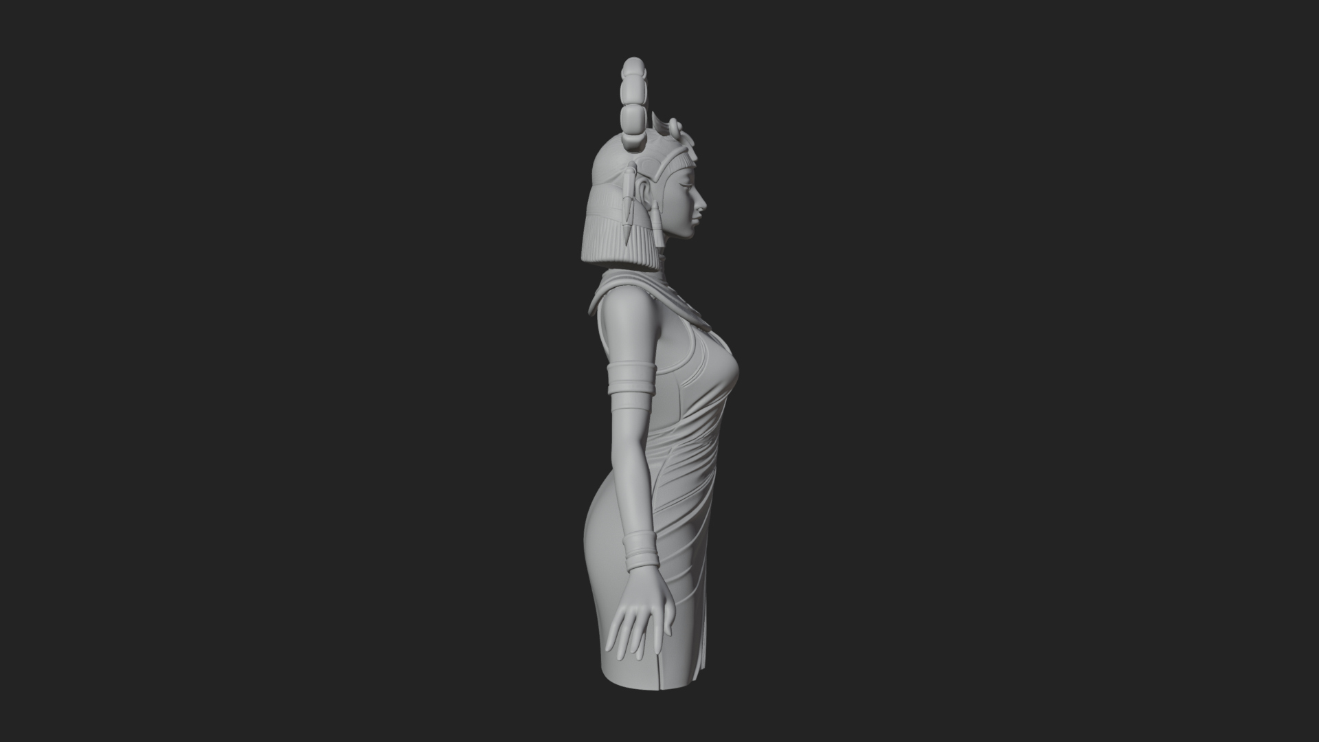 Egyptian Queen Statue Design 8 3D Print Model 3D Model