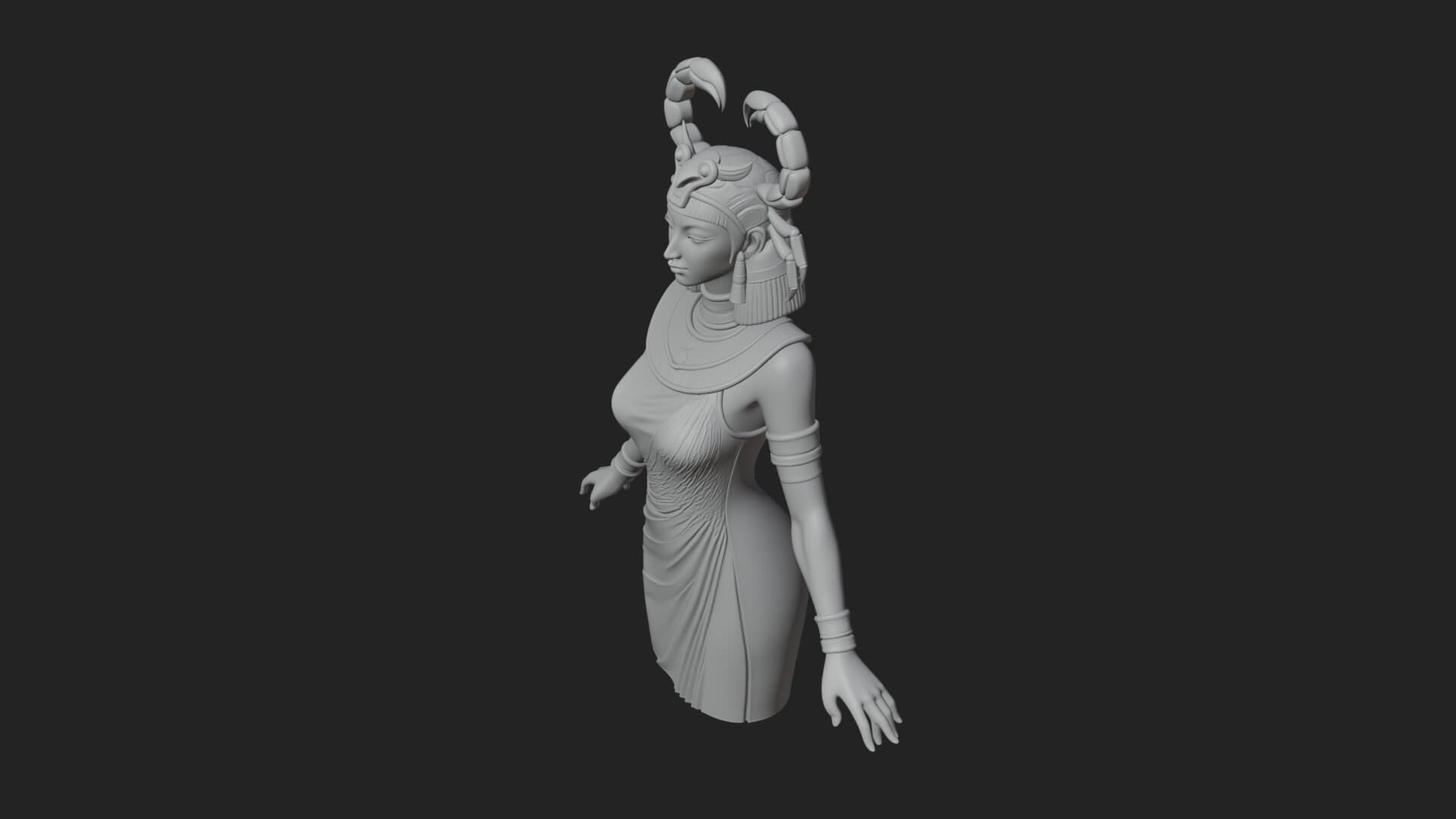 Egyptian Queen Statue Design 8 3D Print Model 3D Model
