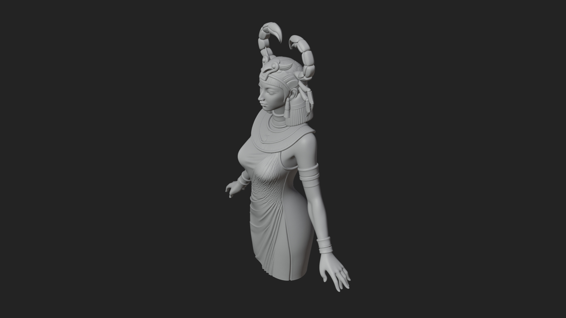 Egyptian Queen Statue Design 8 3D Print Model 3D Model
