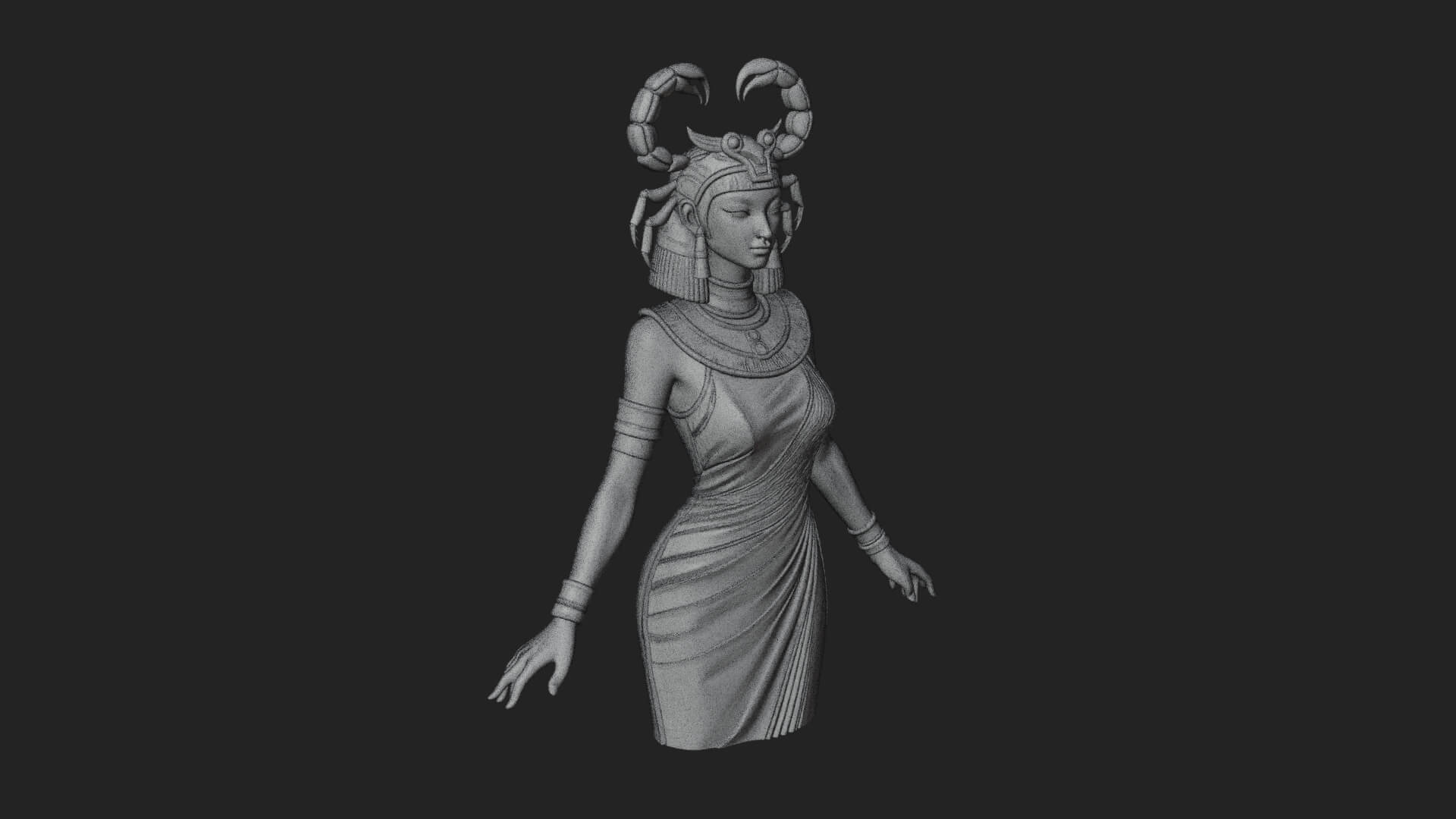 Egyptian Queen Statue Design 8 3D Print Model 3D Model