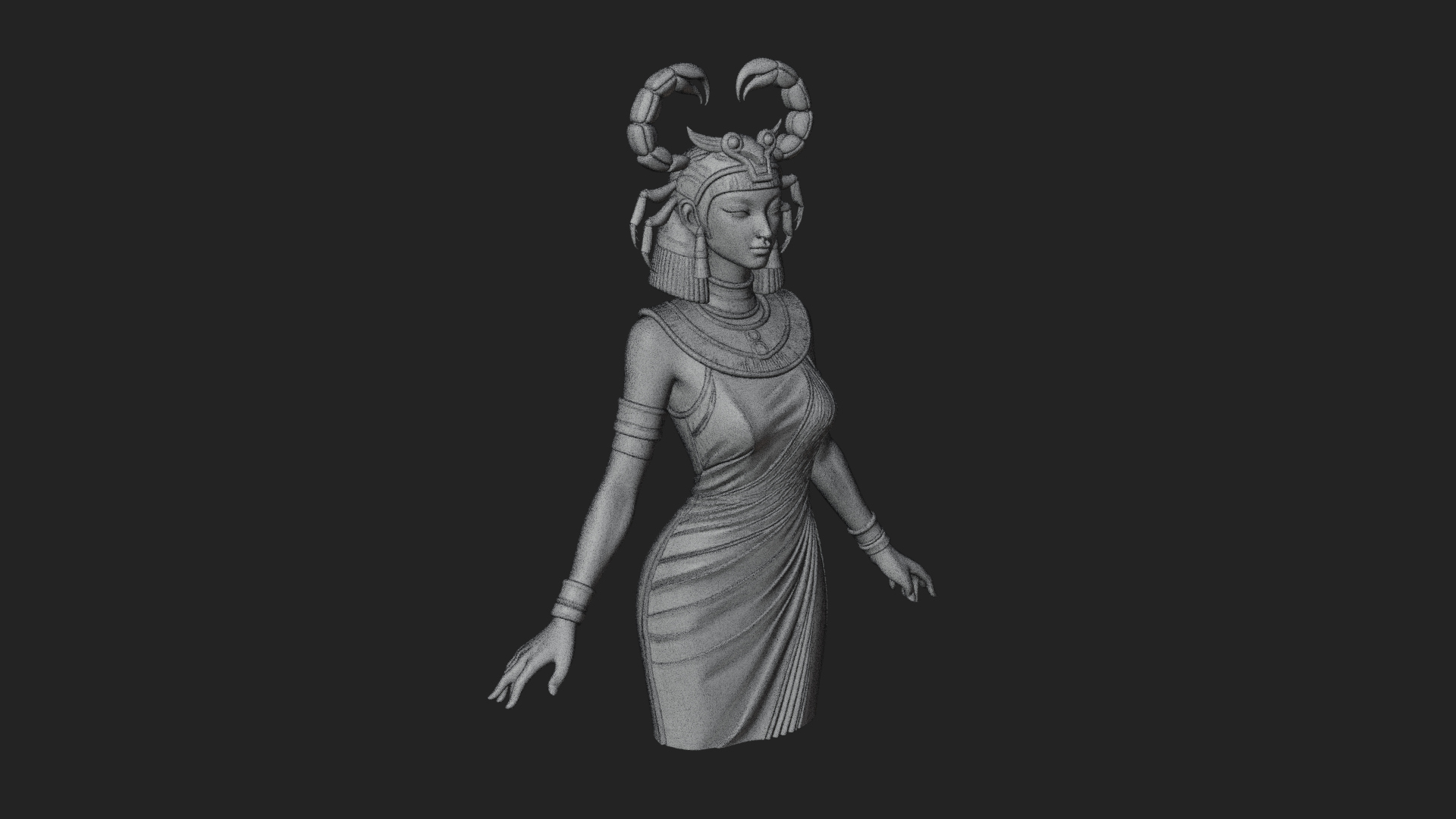 Egyptian Queen Statue Design 8 3D Print Model 3D Model