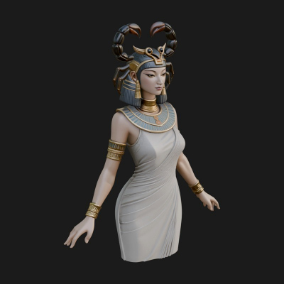Egyptian Queen Statue Design 8 3D Print Model