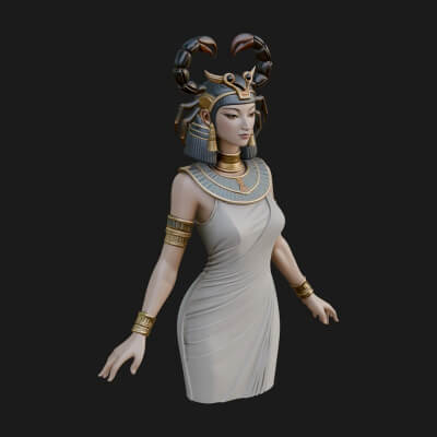 Egyptian Queen Statue Design 8 3D Print Model
