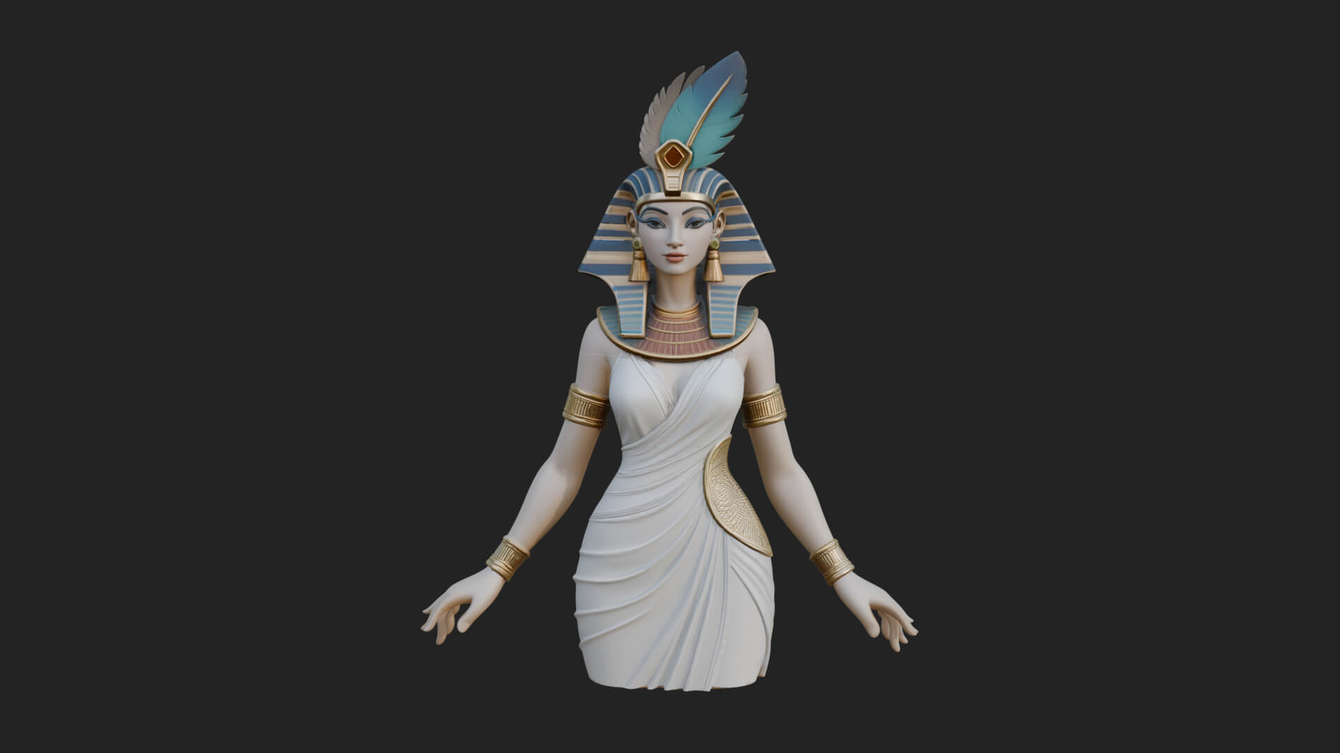 Egyptian Queen Statue Design 9 3D Print Model 3D Model