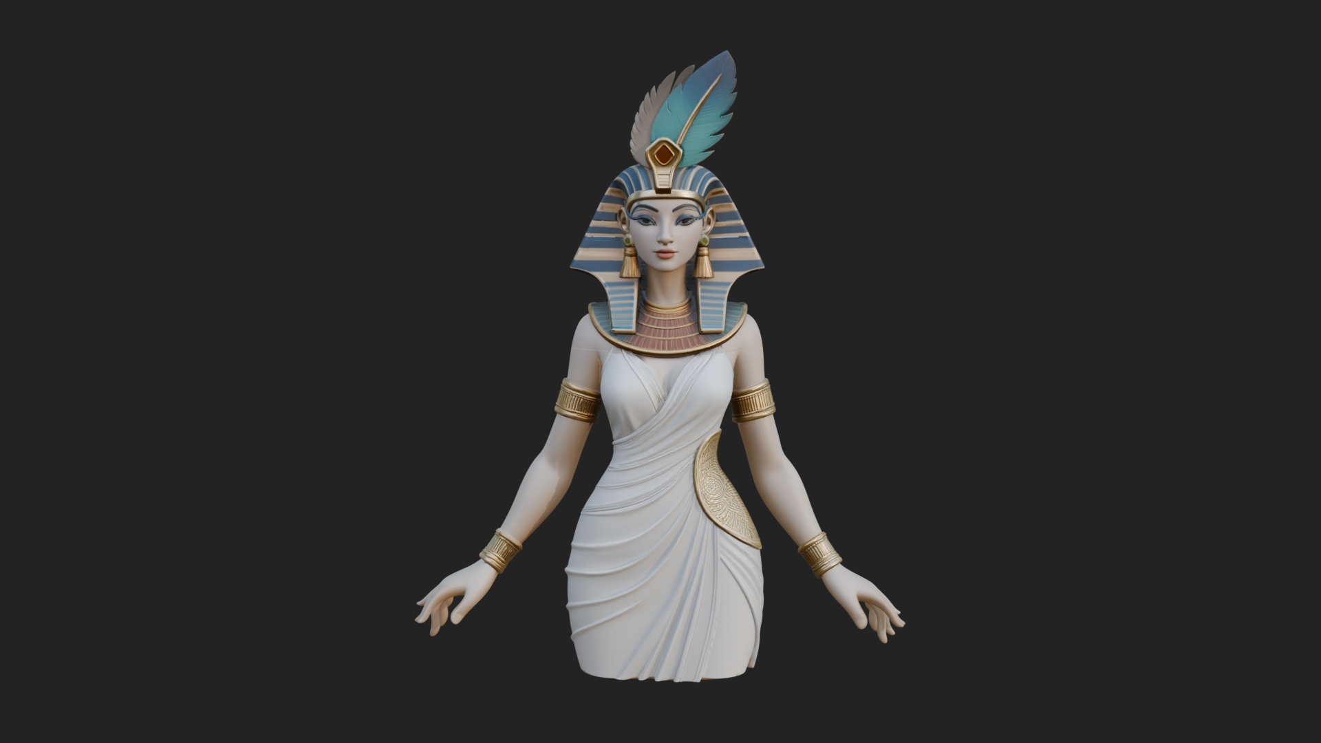 Egyptian Queen Statue Design 9 3D Print Model 3D Model